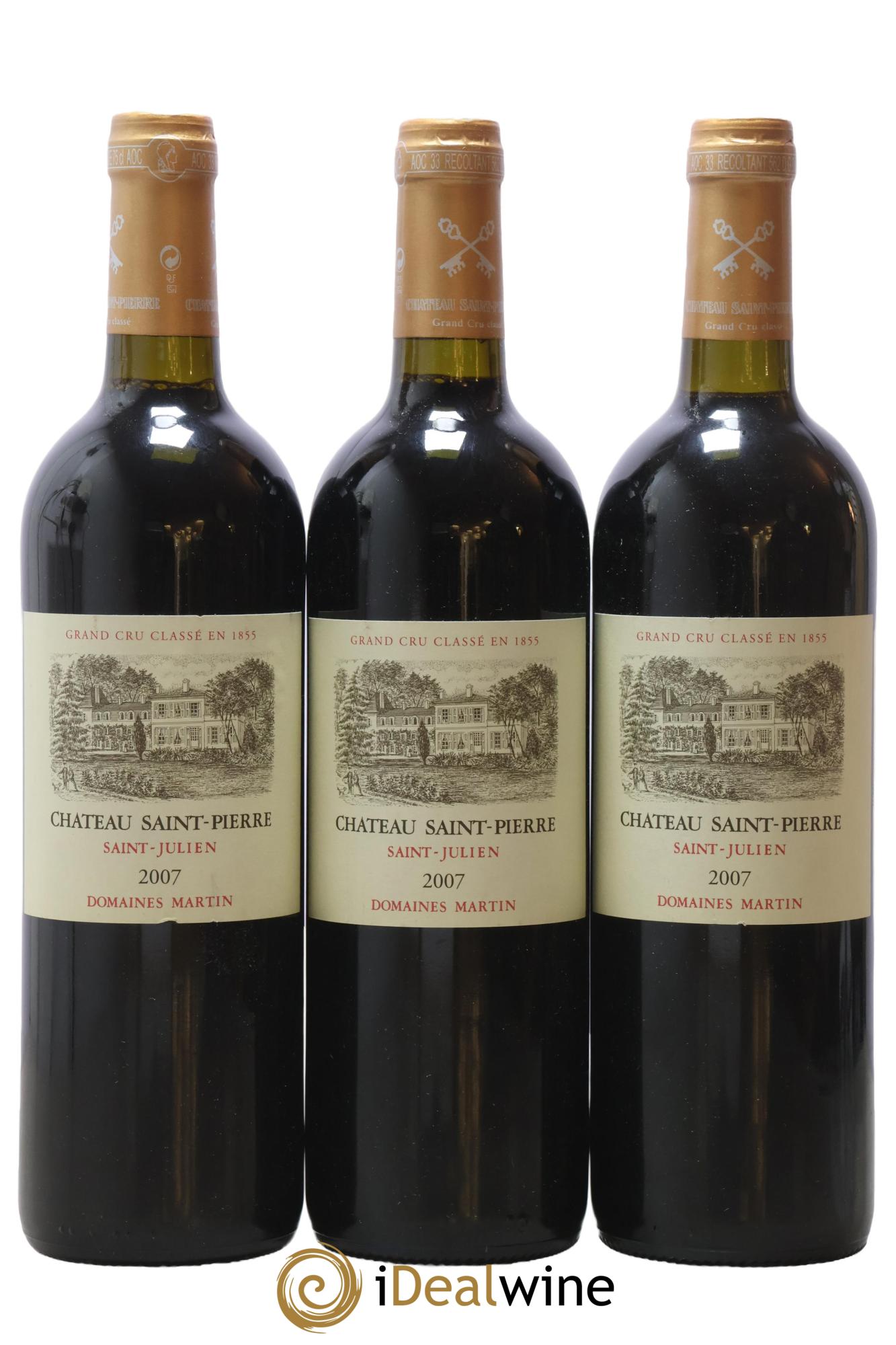 Château Saint-Pierre 4ème Grand Cru Classé 2007 - Lot de 3 bouteilles - 0