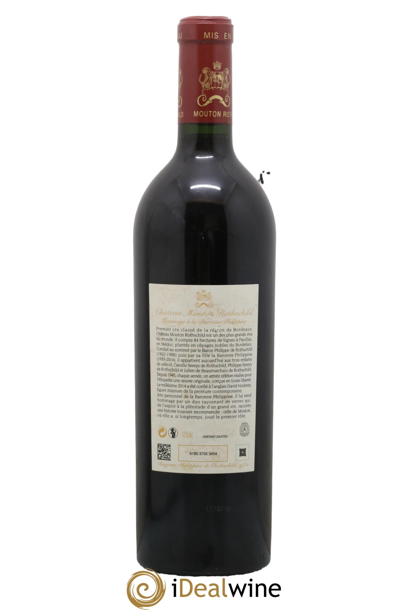 Château Mouton Rothschild 1er Grand Cru Classé 2014 - Lot de 1 bouteille - 1