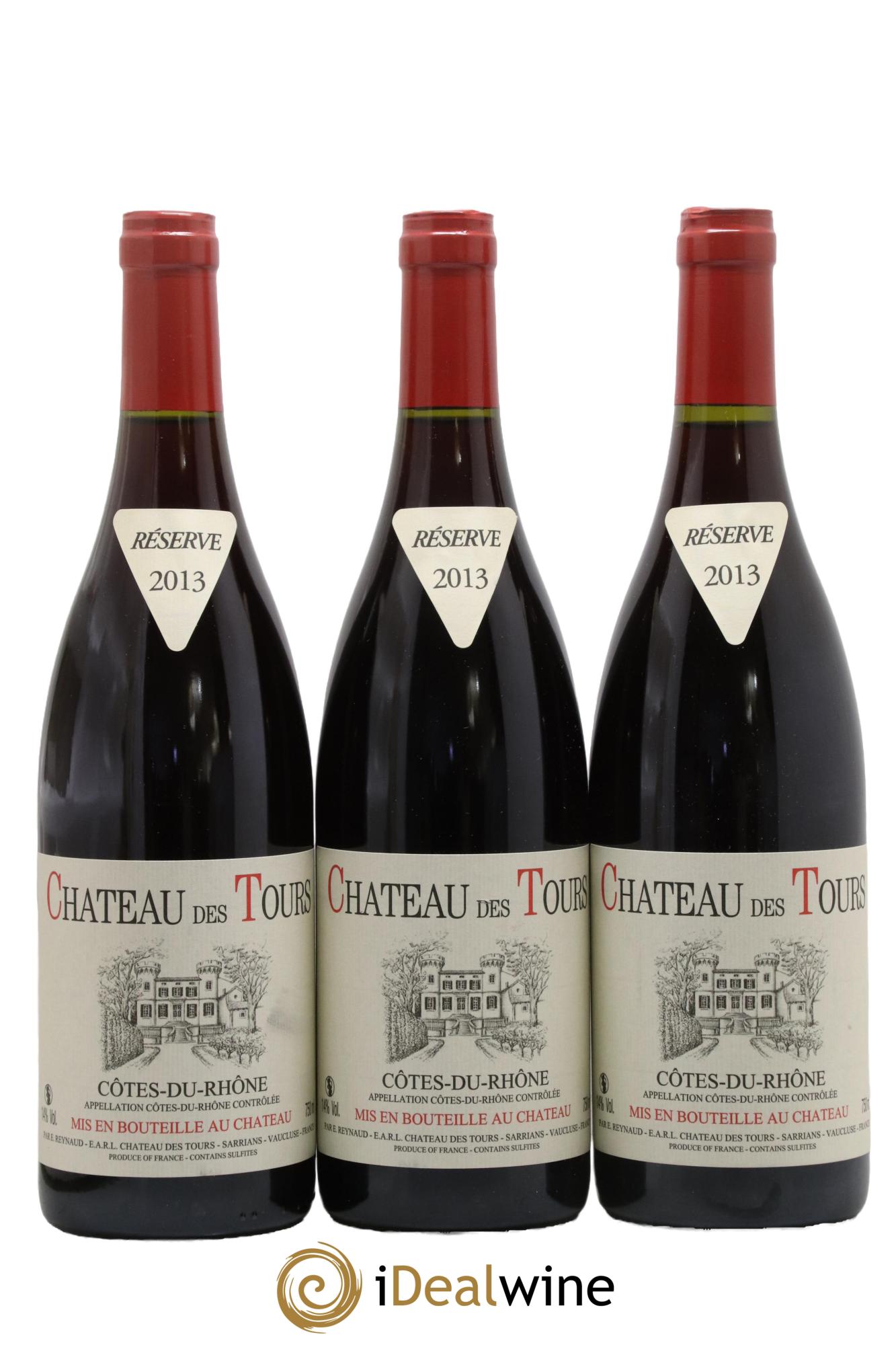 Côtes-du-Rhône Château des Tours Emmanuel Reynaud 2013 - Lot de 3 bouteilles - 0