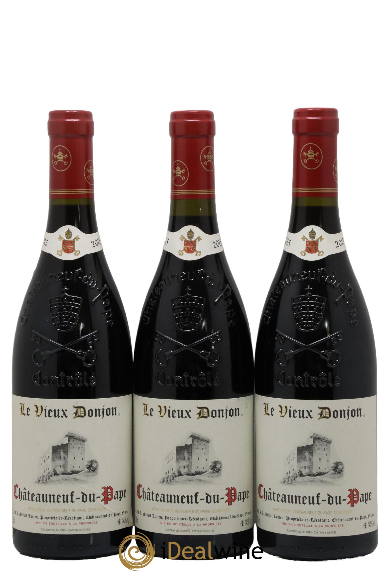 Châteauneuf-du-Pape Le Vieux Donjon Michel Lucien 2015 - Lot de 3 bouteilles - 0