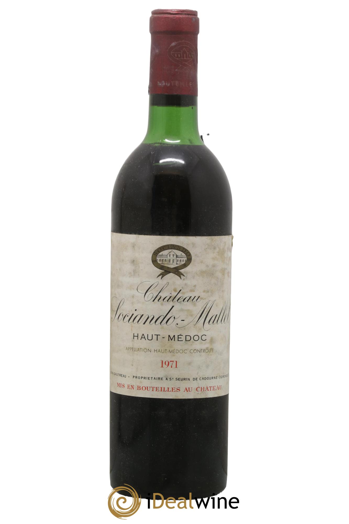 Château Sociando Mallet 1971 - Lotto di 1 bottiglia - 0