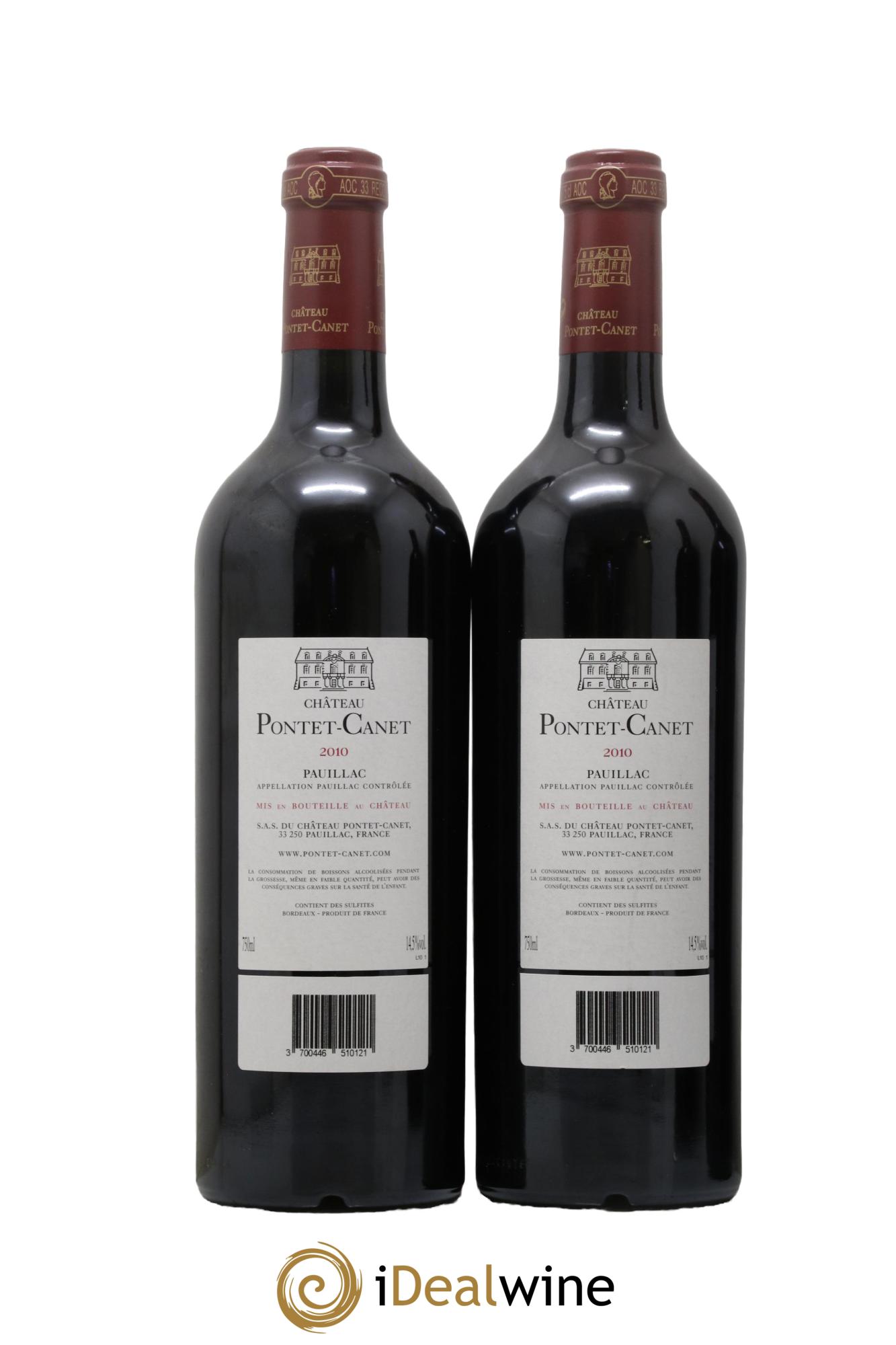 Château Pontet Canet 5ème Grand Cru Classé 2010 - Lot de 2 bouteilles - 1