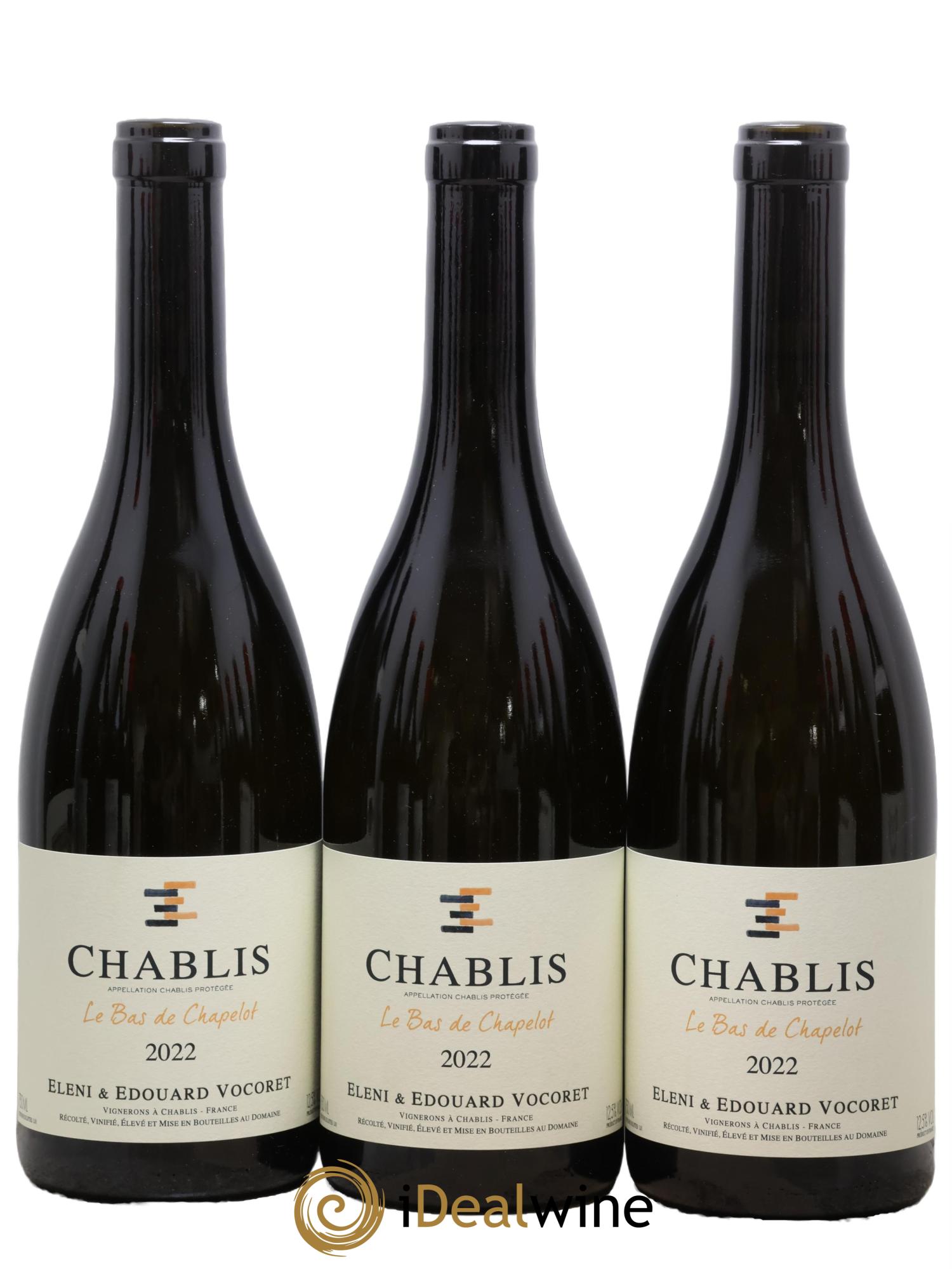 Chablis Le Bas De Chapelot Vocoret 2022 - Posten von 3 Flaschen - 0