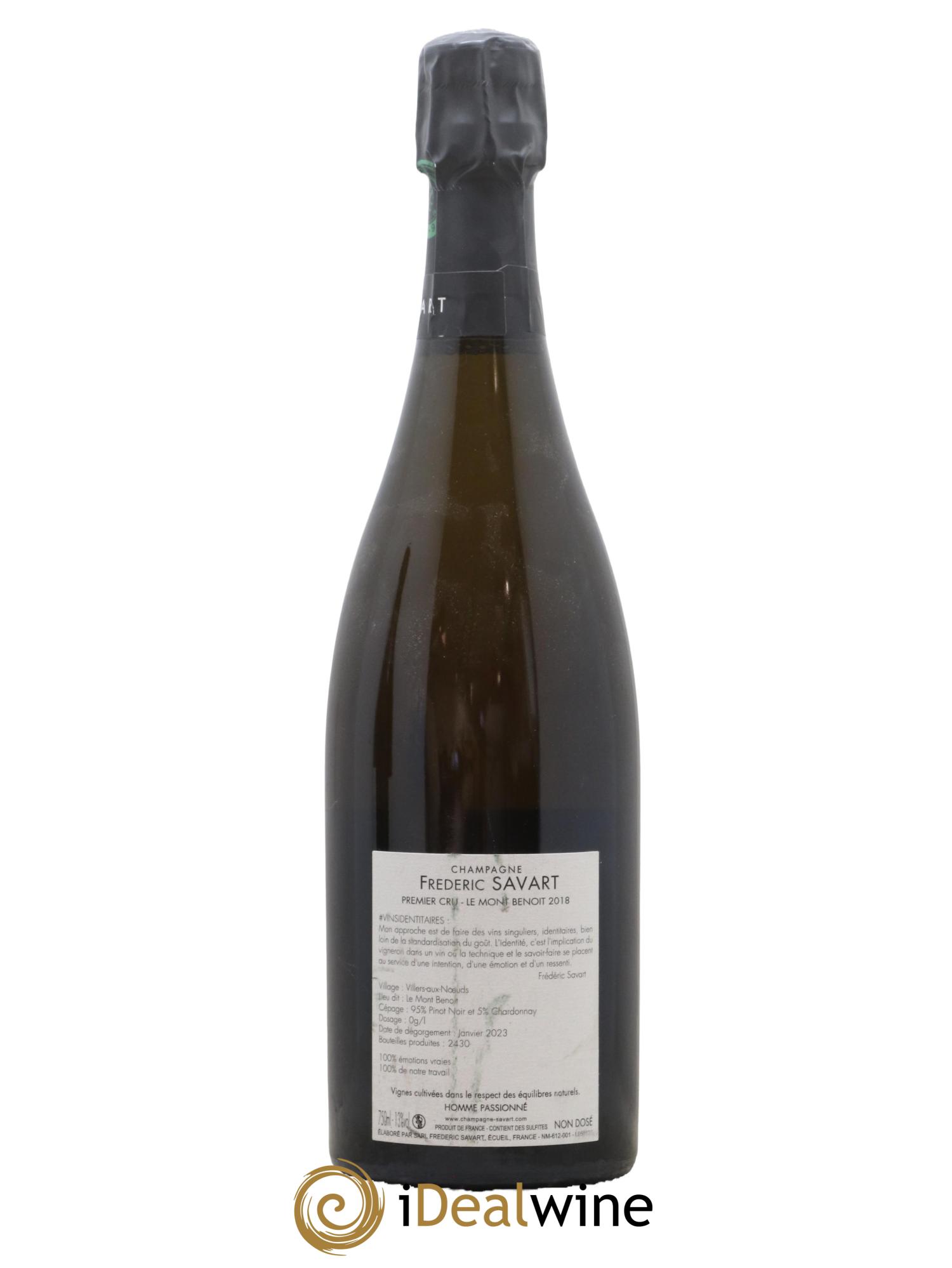 Le Mont Benoit 1er Cru Extra-Brut Vieille Vigne Savart 2018 - Lot de 1 bouteille - 1