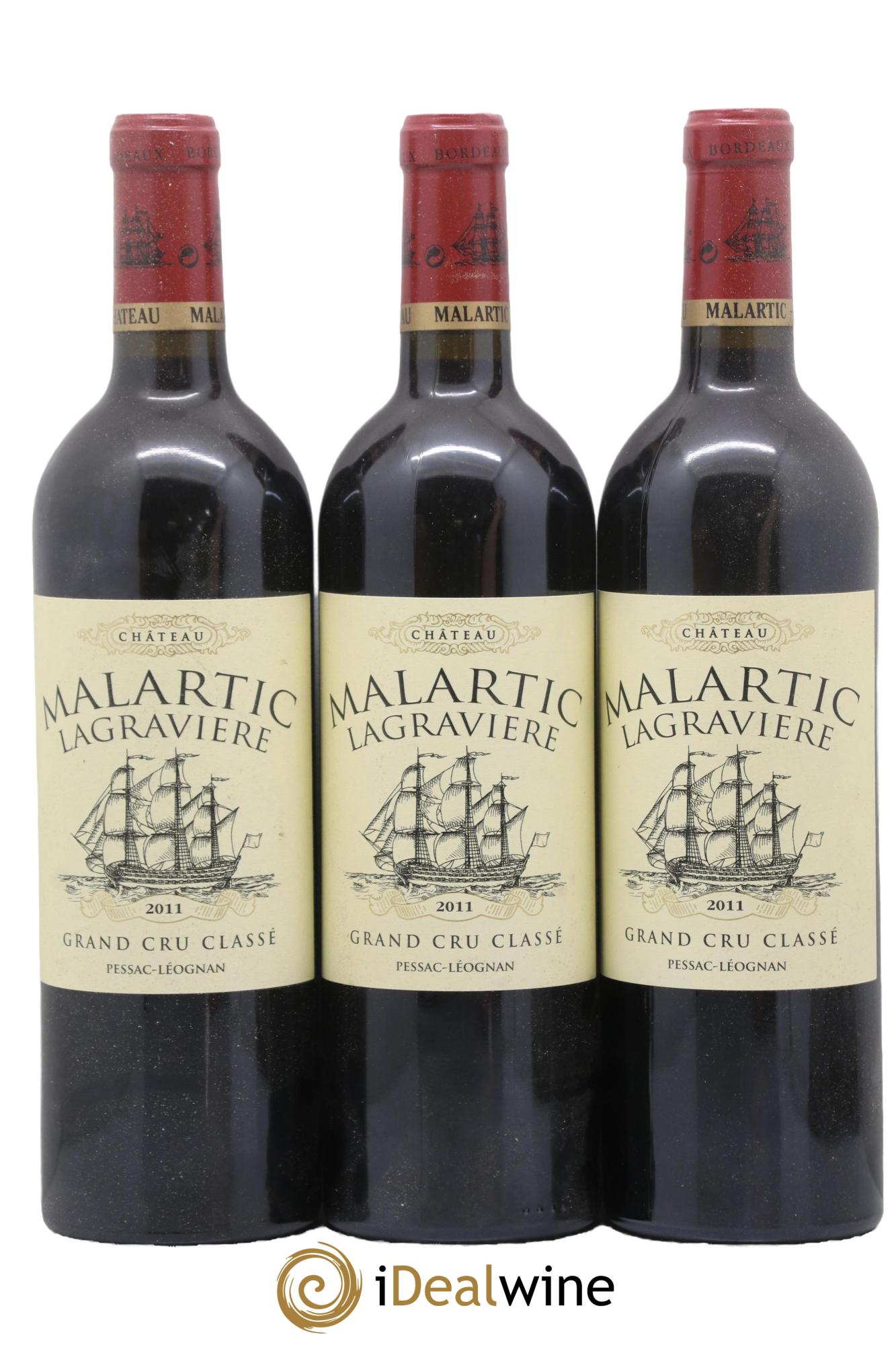 Château Malartic-Lagravière Cru Classé de Graves 2011 - Lot of 3 bottles - 0