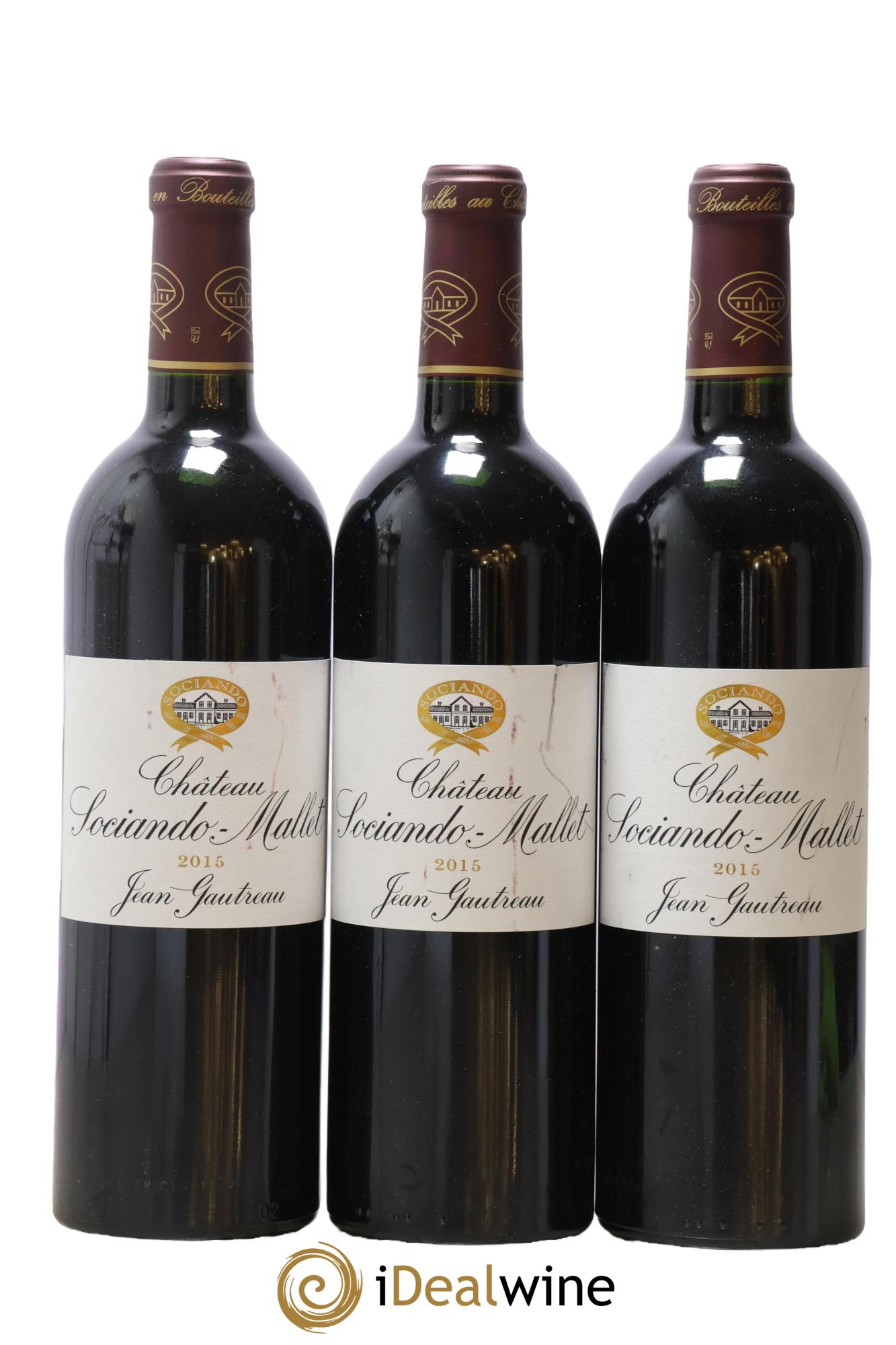 Château Sociando Mallet 2015 - Lot of 3 bottles - 0