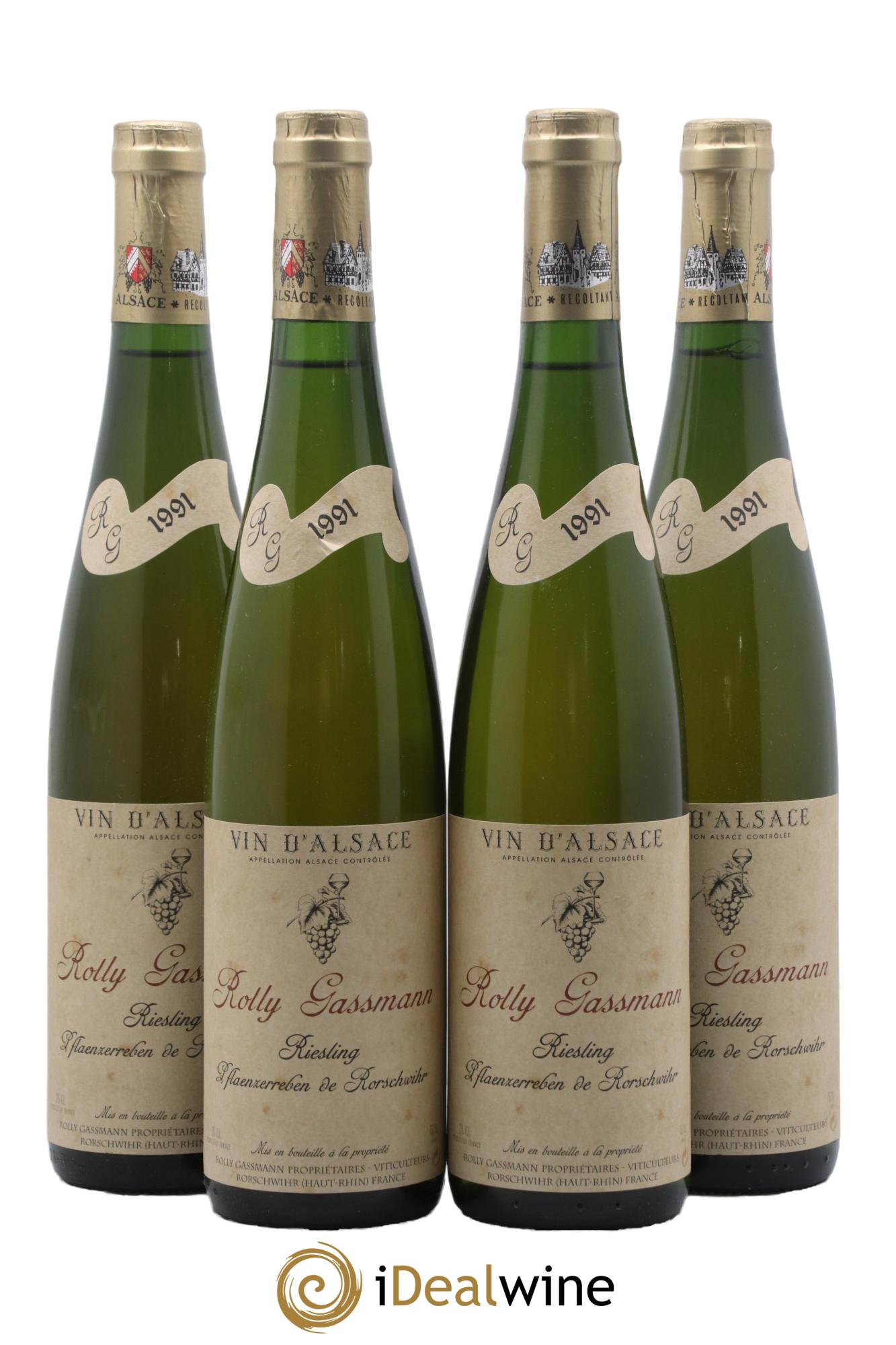 Alsace Riesling Plaenzerreben de Rorschwihr Rolly-Gassmann 1991 - Lotto di 4 bottiglie - 0