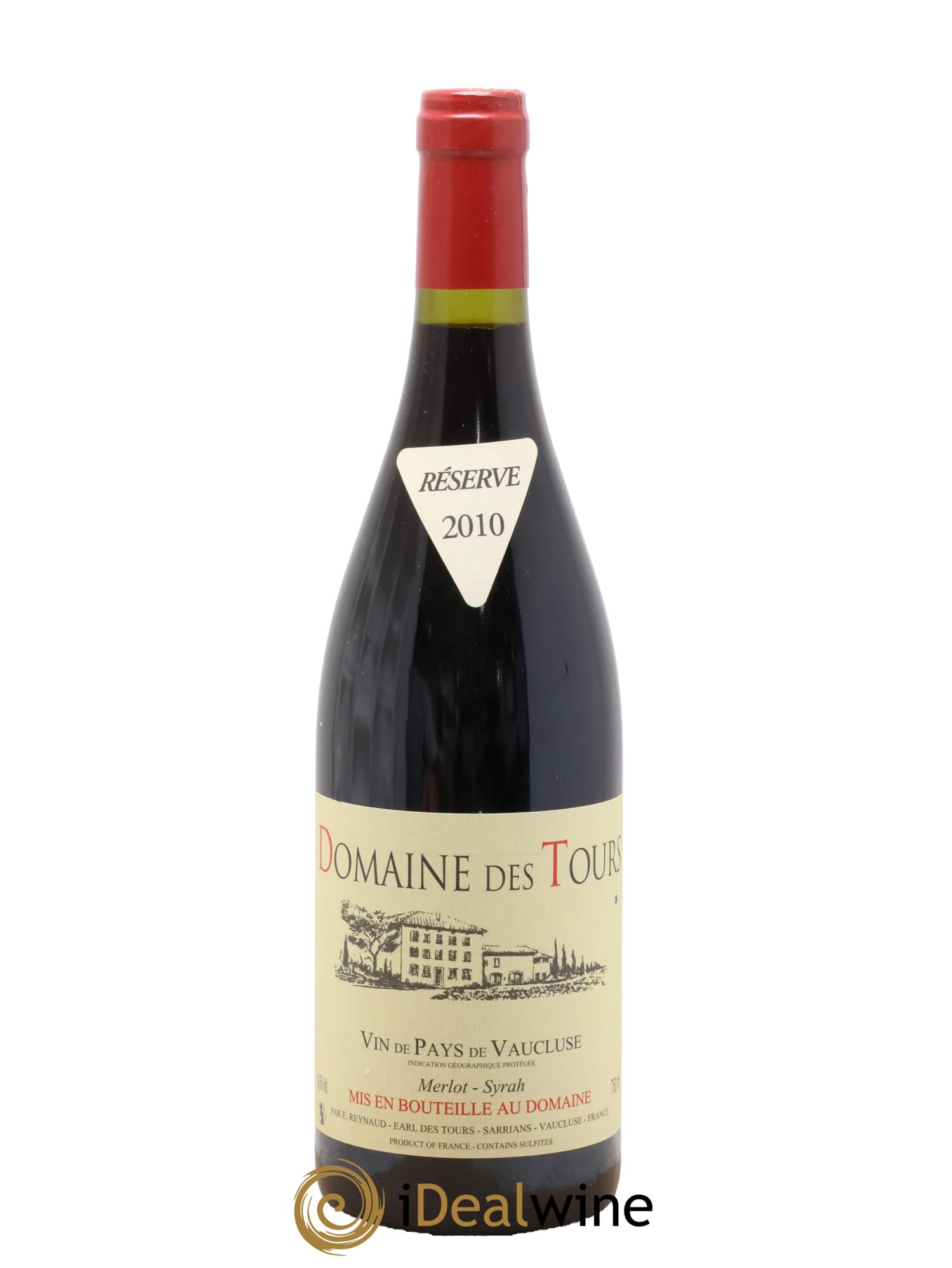 Vaucluse Domaine des Tours Merlot-Syrah Emmanuel Reynaud 2010 - Lot de 1 bouteille - 0