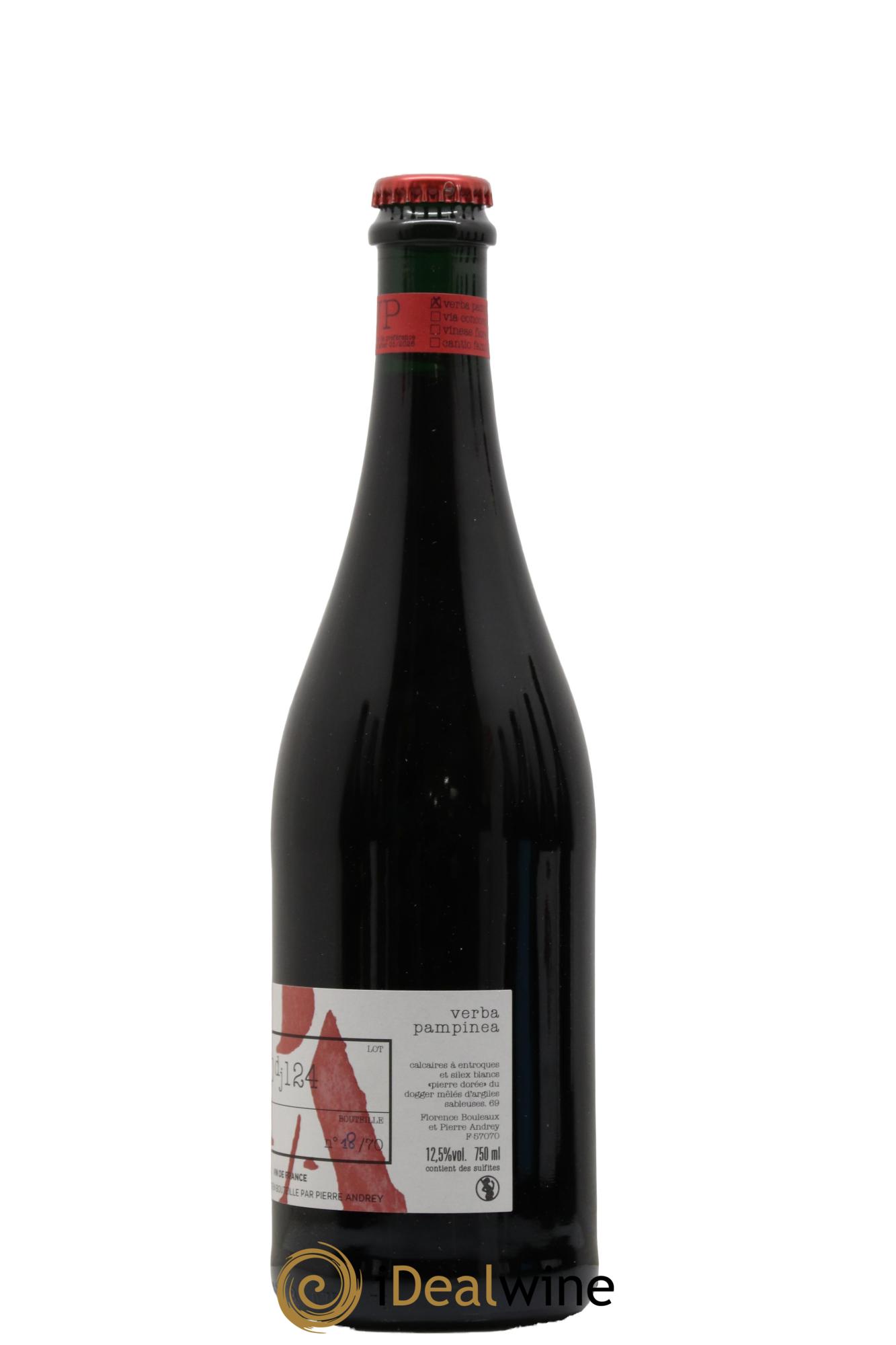Vin de France Verba Pampinea Gamay Florence Bouleaux et Pierre Andrey 2020 - Lot de 1 bouteille - 1