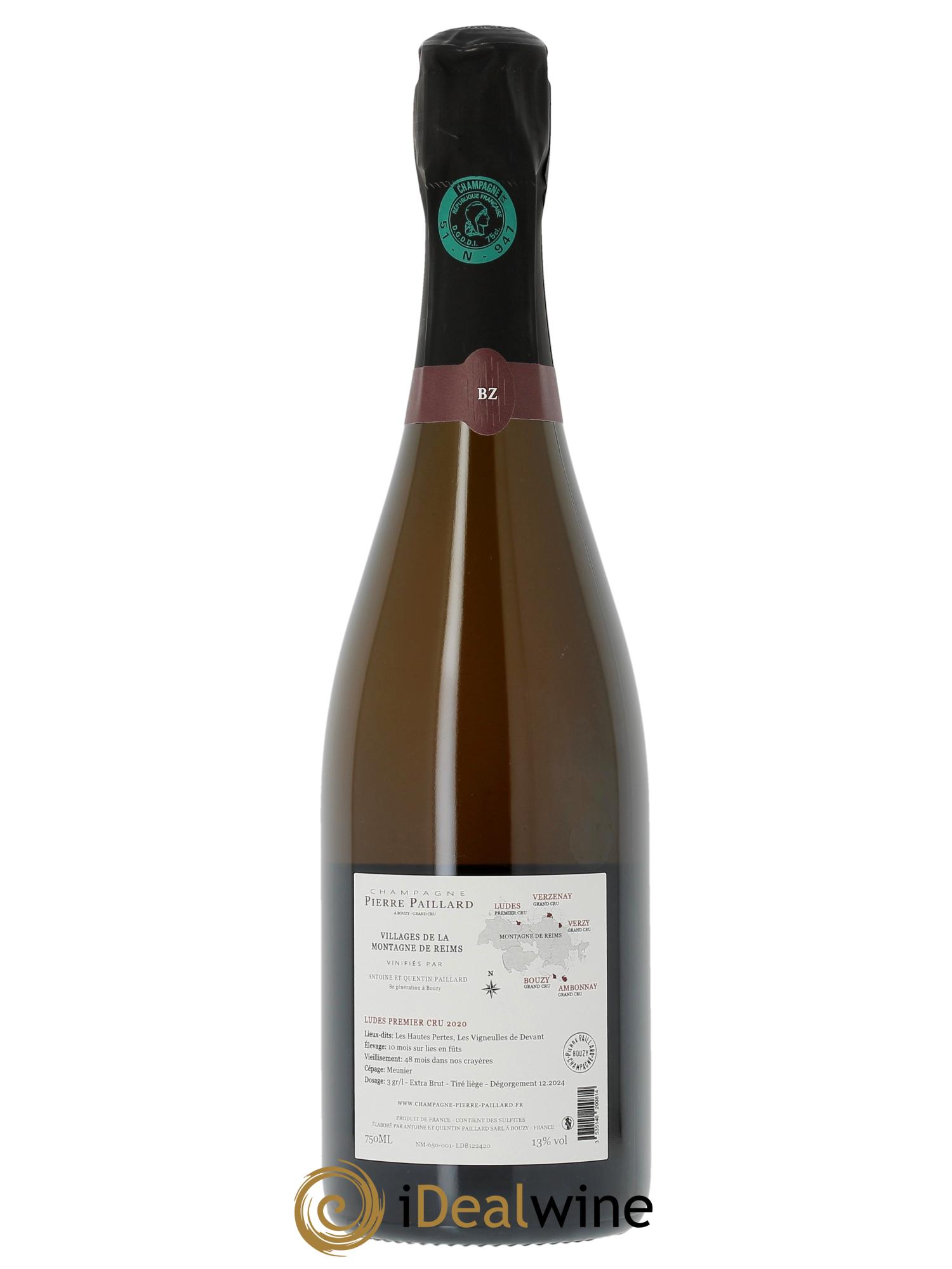 Ludes 1er Cru Extra-Brut Pierre Paillard  2020 - Lotto di 1 bottiglia - 1