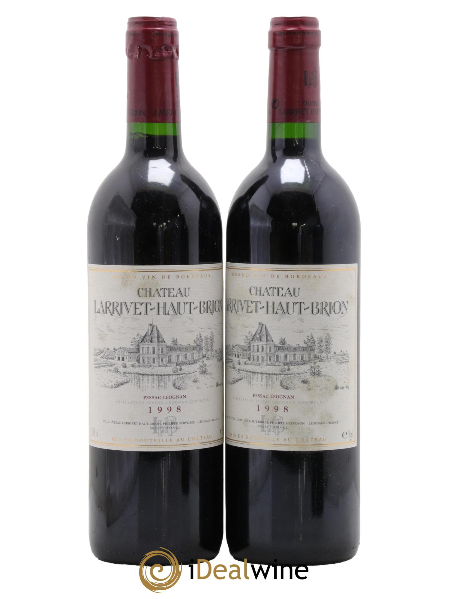 Château Larrivet Haut-Brion  1998 - Lot de 2 bouteilles - 0