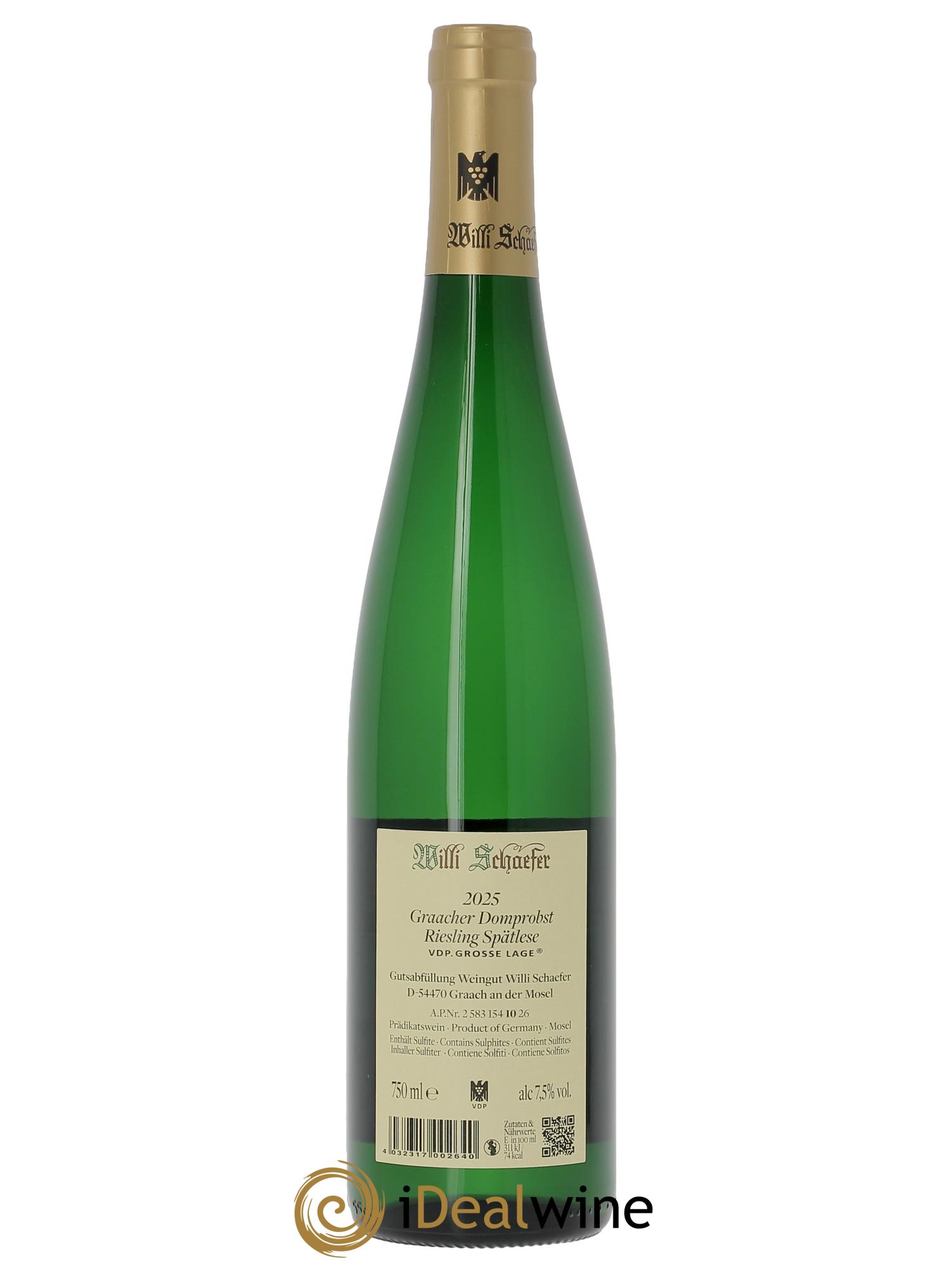 Riesling Willi Schaefer Graacher Domprobst Spatlese 10  2025 - Posten von 1 Flasche - 1