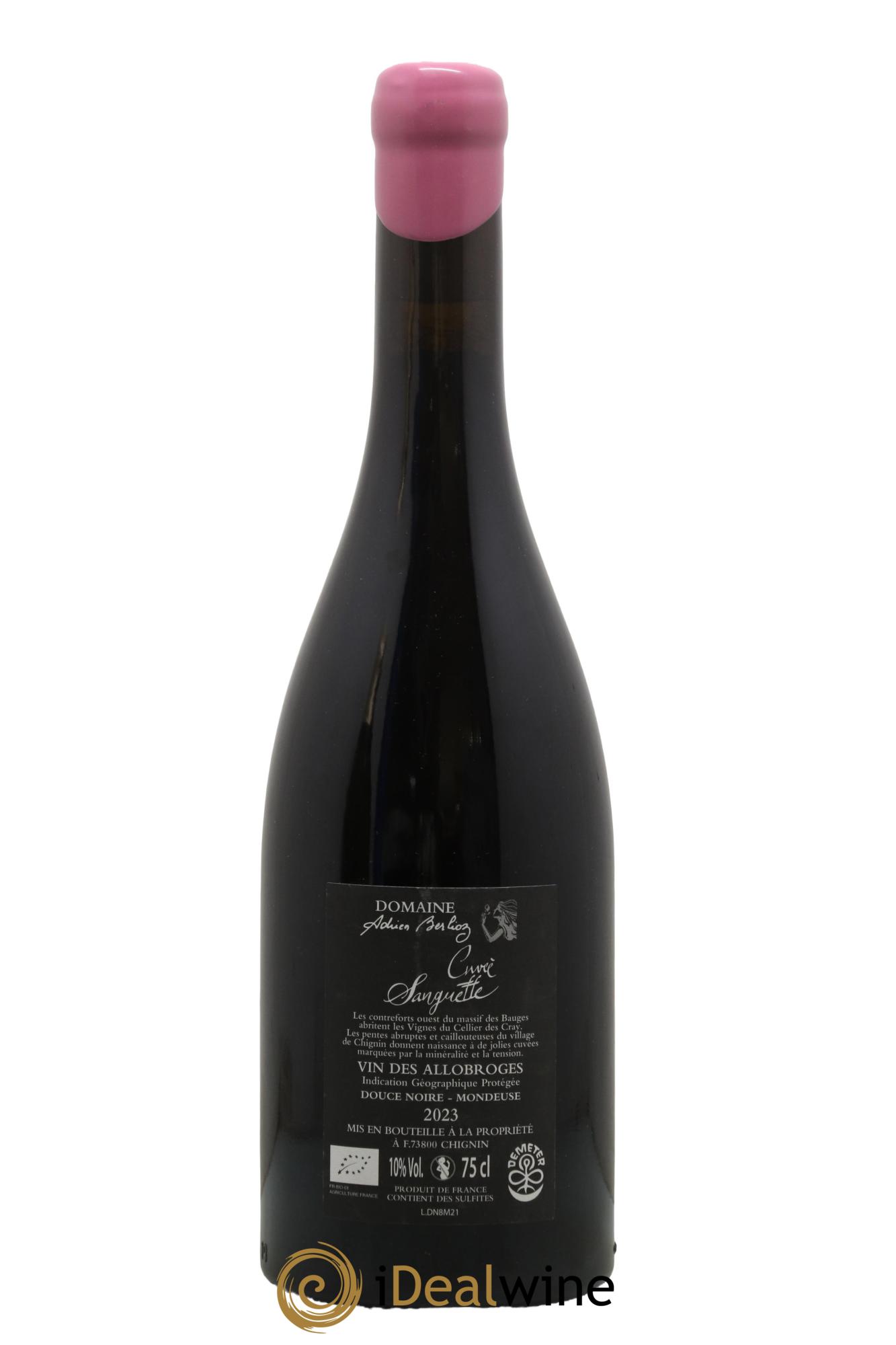 Vin de Savoie Douce Noire Sanguette Adrien Berlioz 2023 - Lot de 1 bouteille - 1