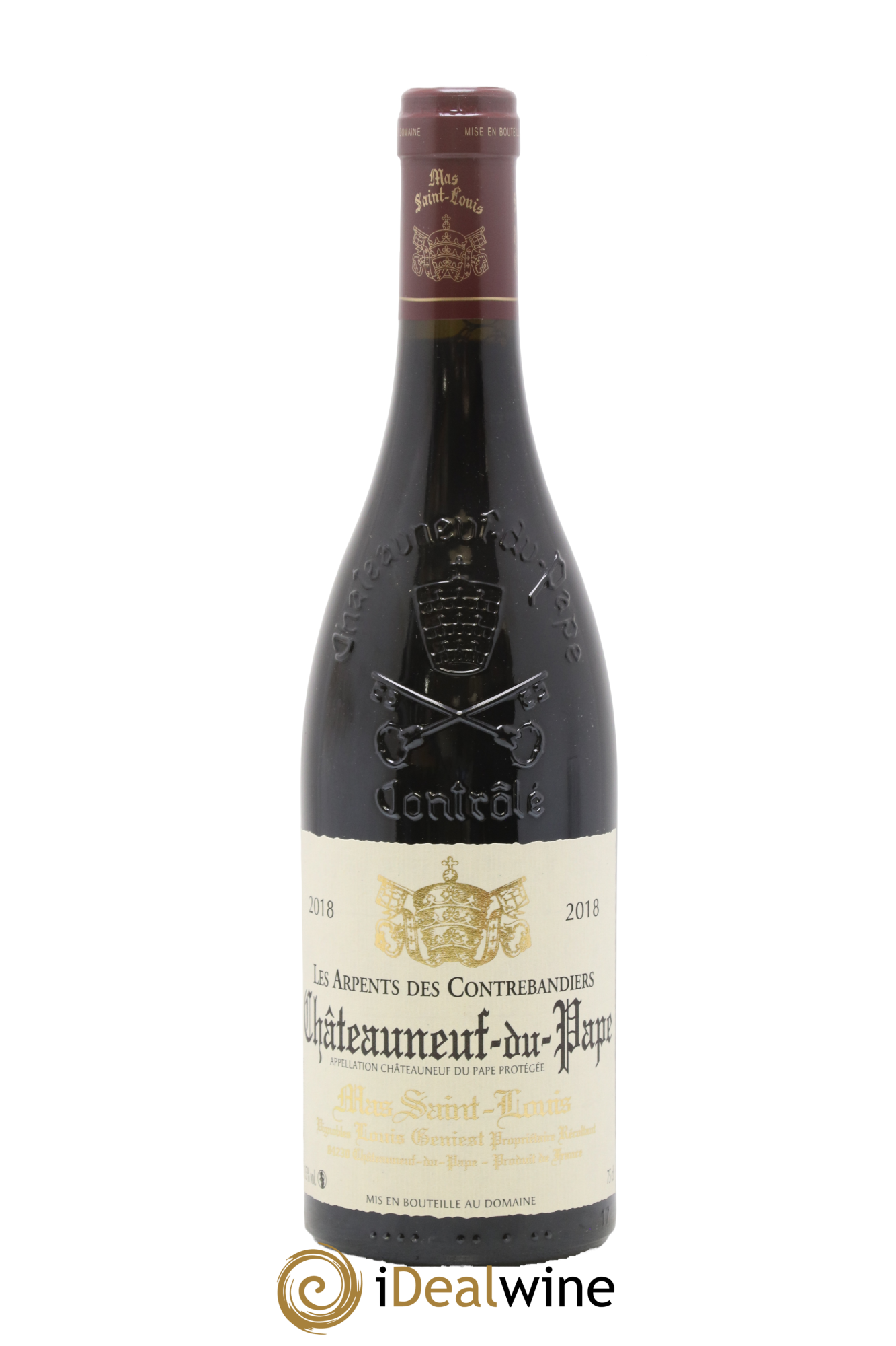Châteauneuf-du-Pape Les Arpents des Contrebandiers Mas Saint-Louis 2018 - Posten von 1 Flasche - 0