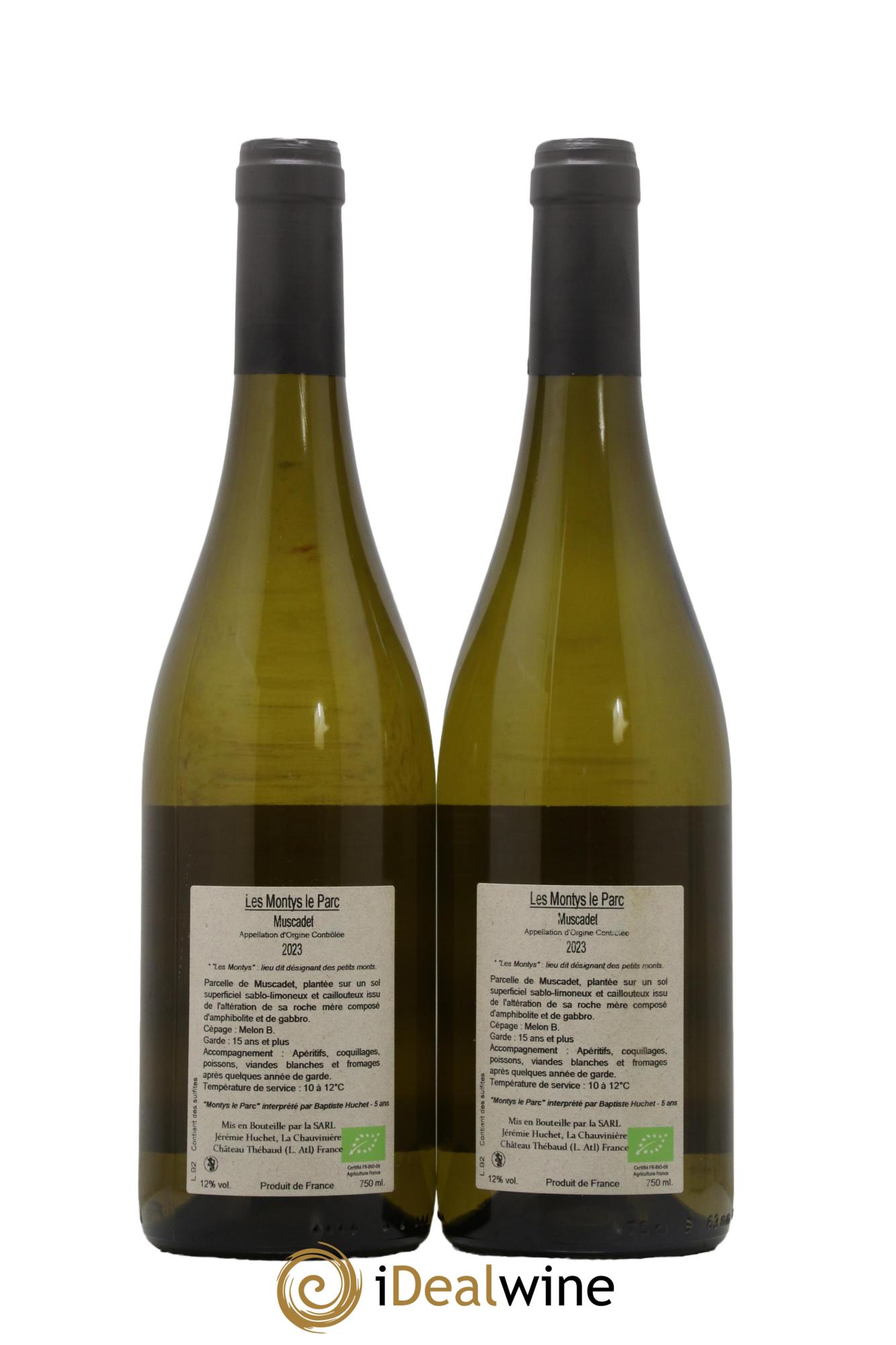 Muscadet Les Montys Le Parc Domaine de la Chauvinière (Jérémie Huchet) 2023 - Lot of 2 bottles - 1