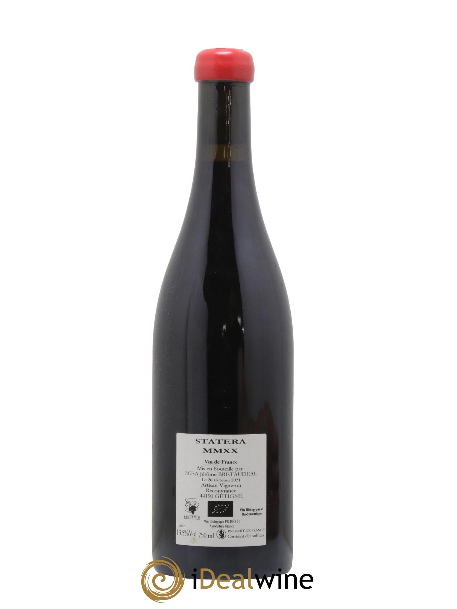 Vin de France Statera Jérôme Bretaudeau - Domaine de Bellevue 2020 - Lot de 1 bouteille - 1