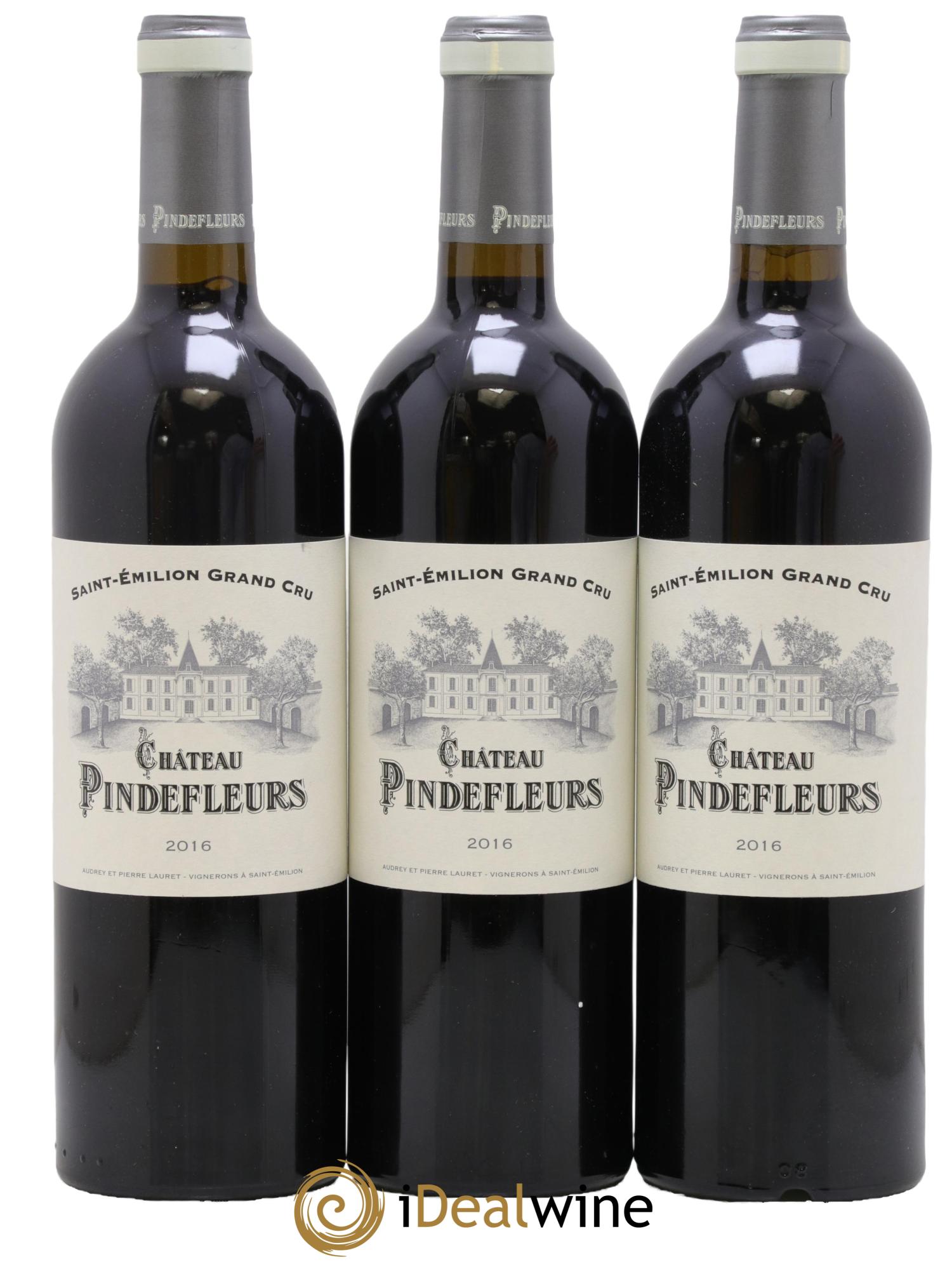 Saint-Émilion Grand Cru Château Pindefleurs 2016 - Lot of 3 bottles - 0