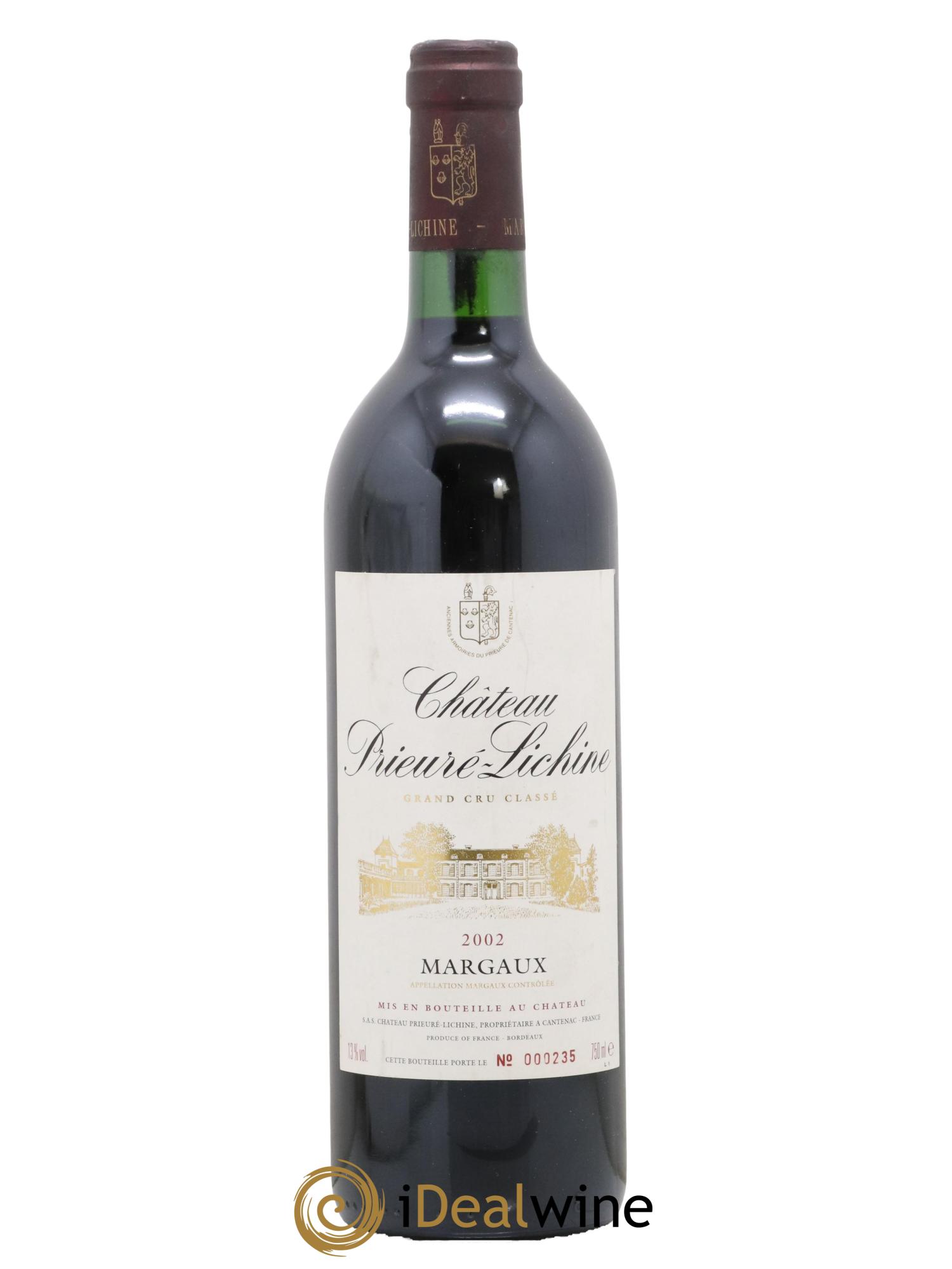 Château Prieuré Lichine 4ème Grand Cru Classé 2002 - Lot de 1 bouteille - 0