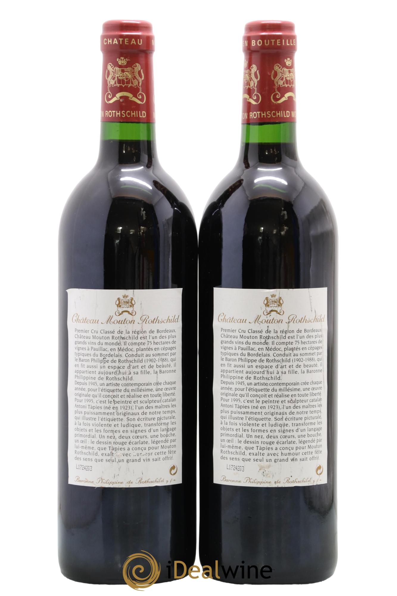Château Mouton Rothschild 1er Grand Cru Classé 1995 - Posten von 2 Flaschen - 1