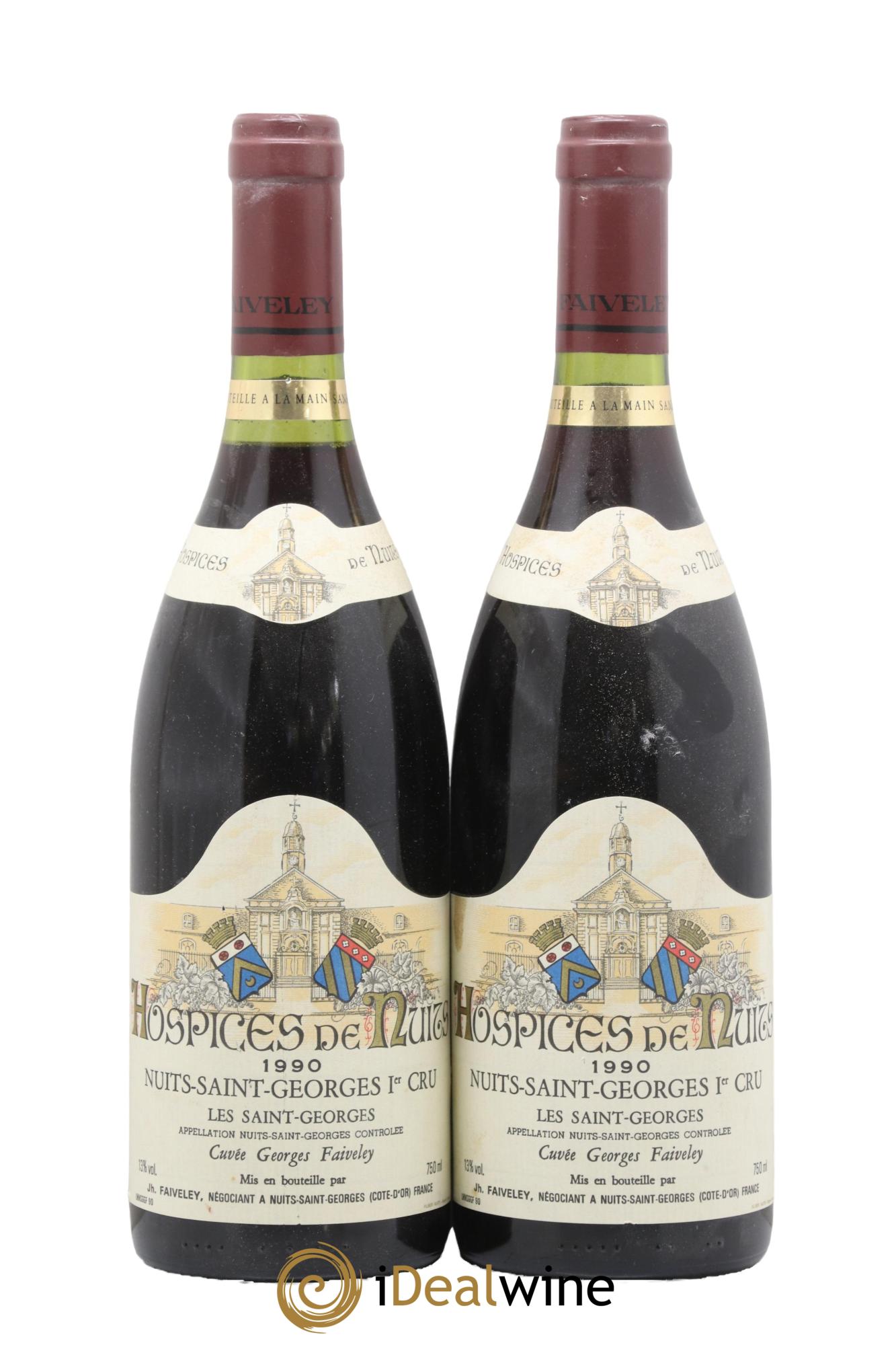 Nuits-Saint-Georges 1er Cru Les Saint-Georges cuvée Georges Faiveley Hospices de Nuits 1990 - Lot de 2 bouteilles - 0