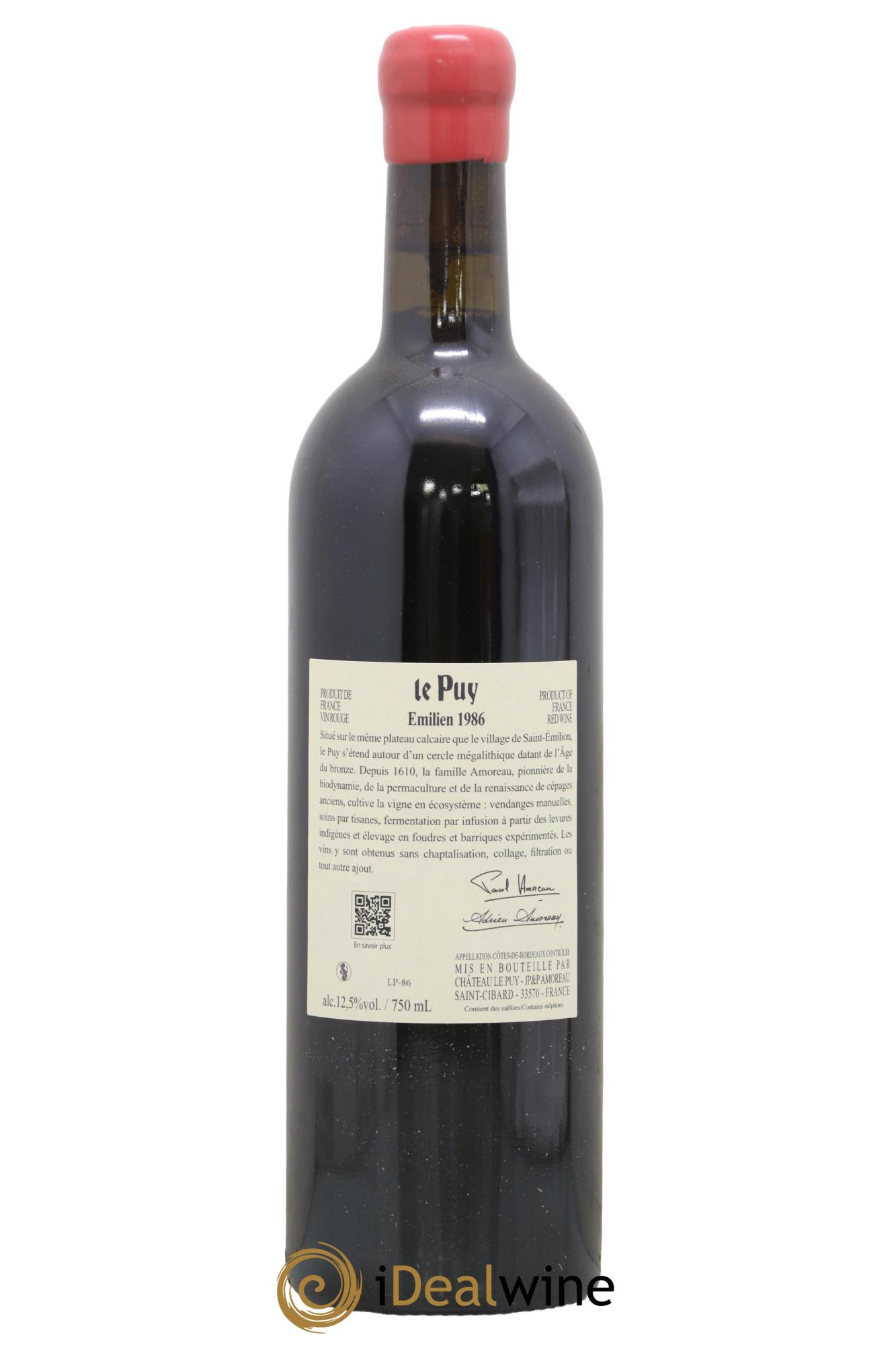 Le Puy - Cuvée Emilien 1986 - Lot de 1 bouteille - 1