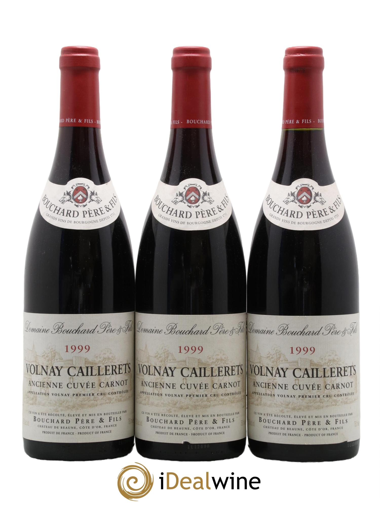 Volnay 1er Cru Caillerets - Ancienne Cuvée Carnot Bouchard Père & Fils 1999 - Lot de 3 bouteilles - 0