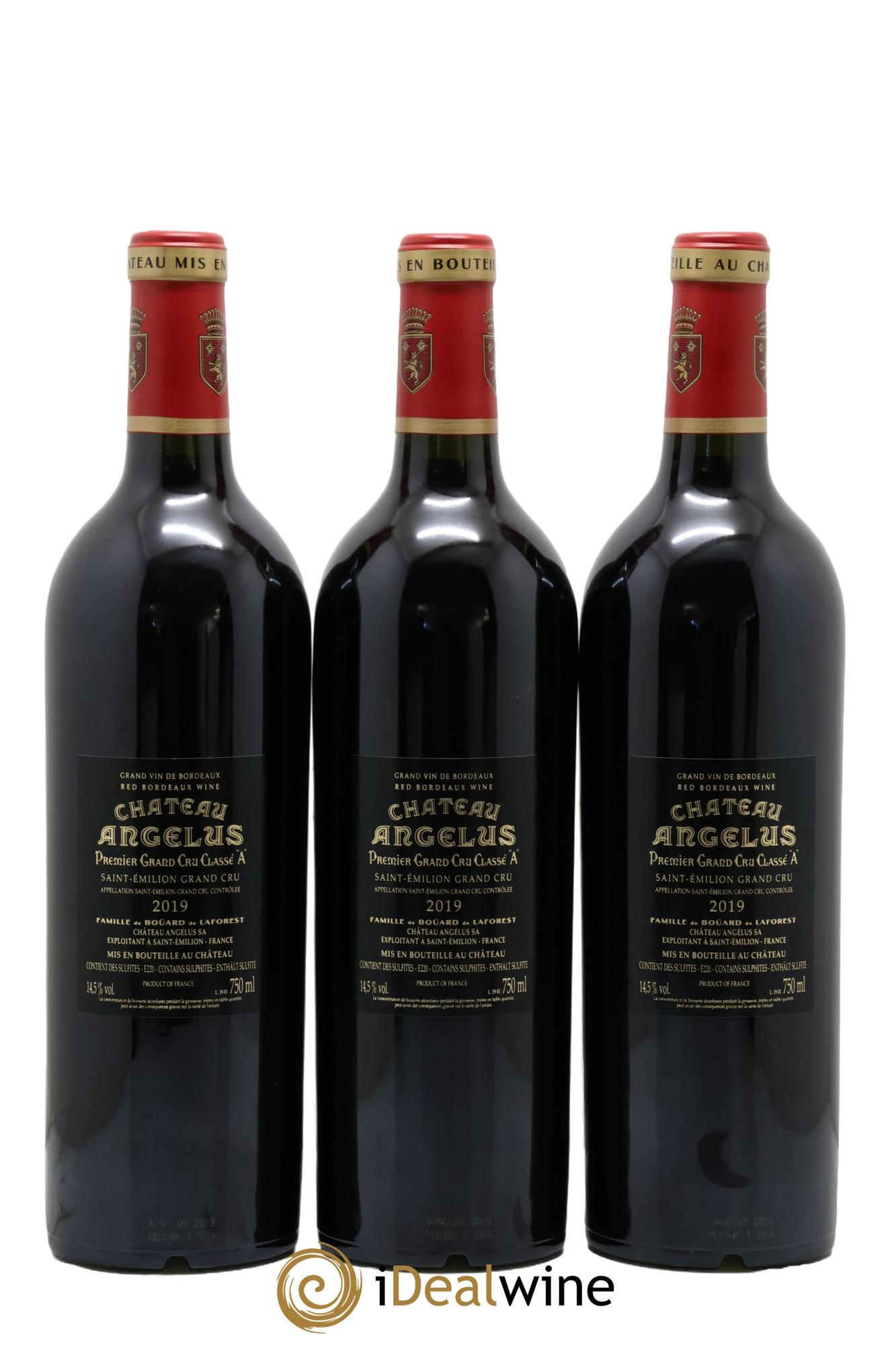Château Angélus 1er Grand Cru Classé A 2019 - Lot de 3 bouteilles - 1