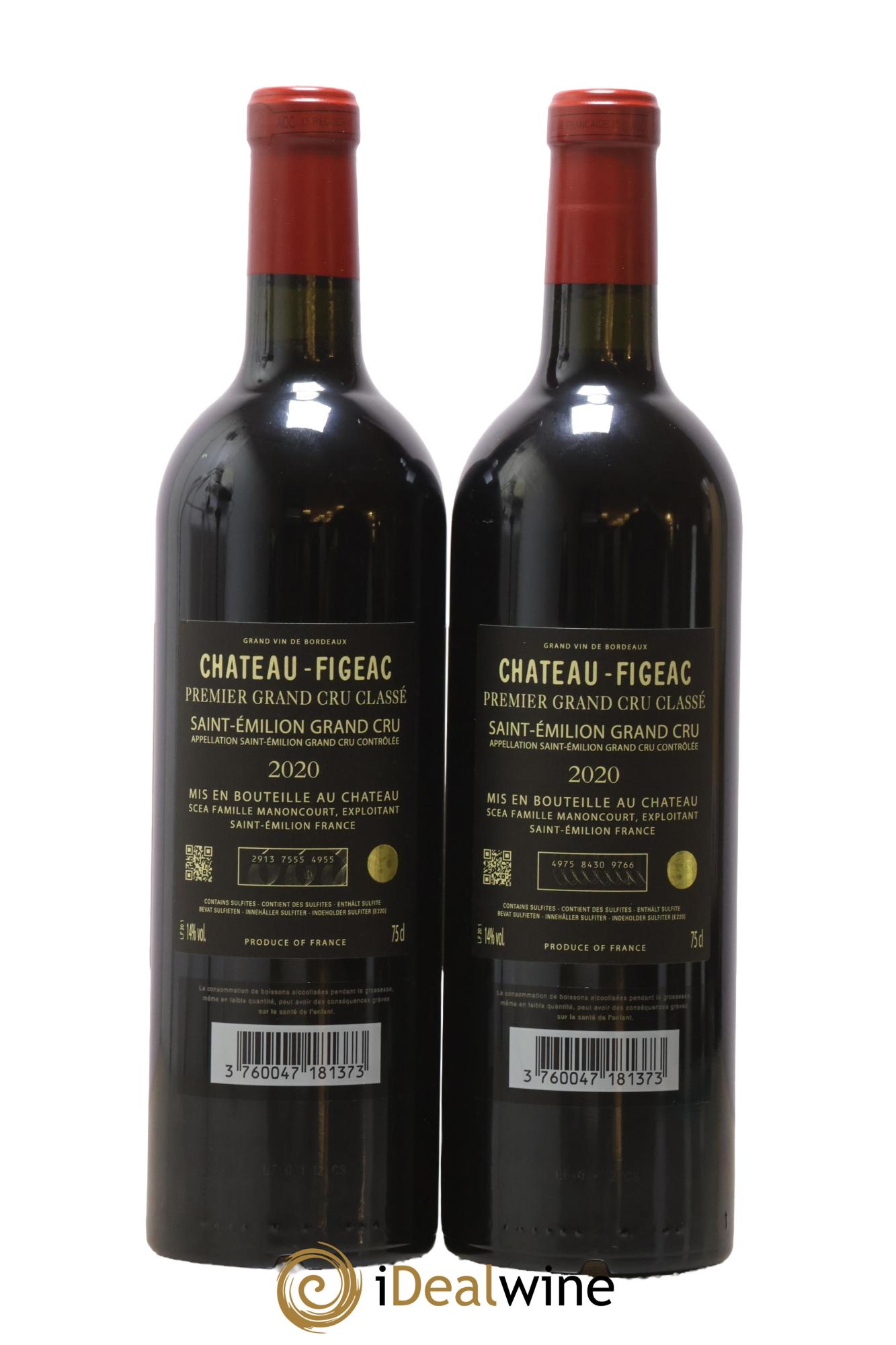 Château Figeac 1er Grand Cru Classé A 2020 - Posten von 2 Flaschen - 1