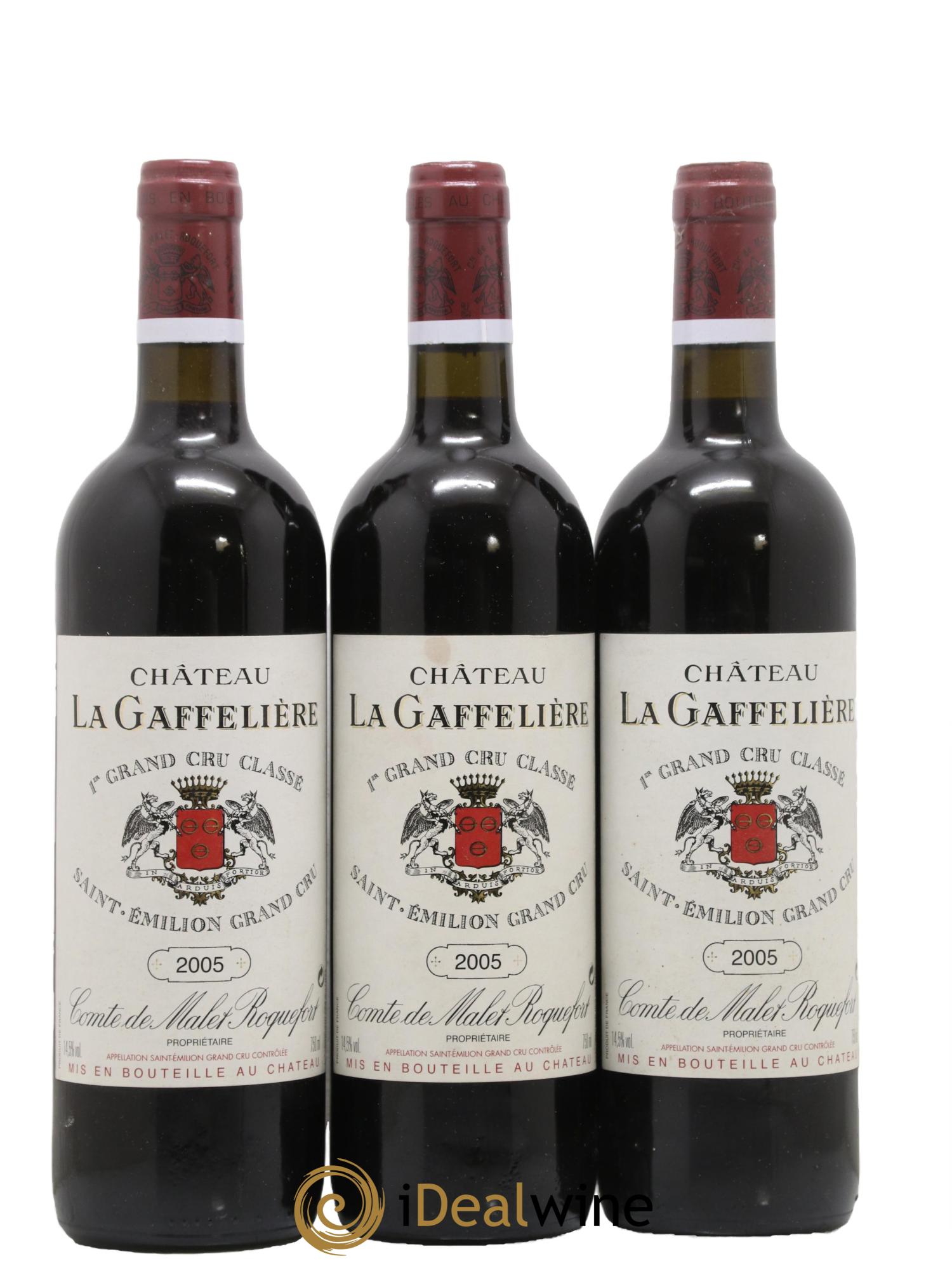 Château la Gaffelière 1er Grand Cru Classé B 2005 - Posten von 3 Flaschen - 0
