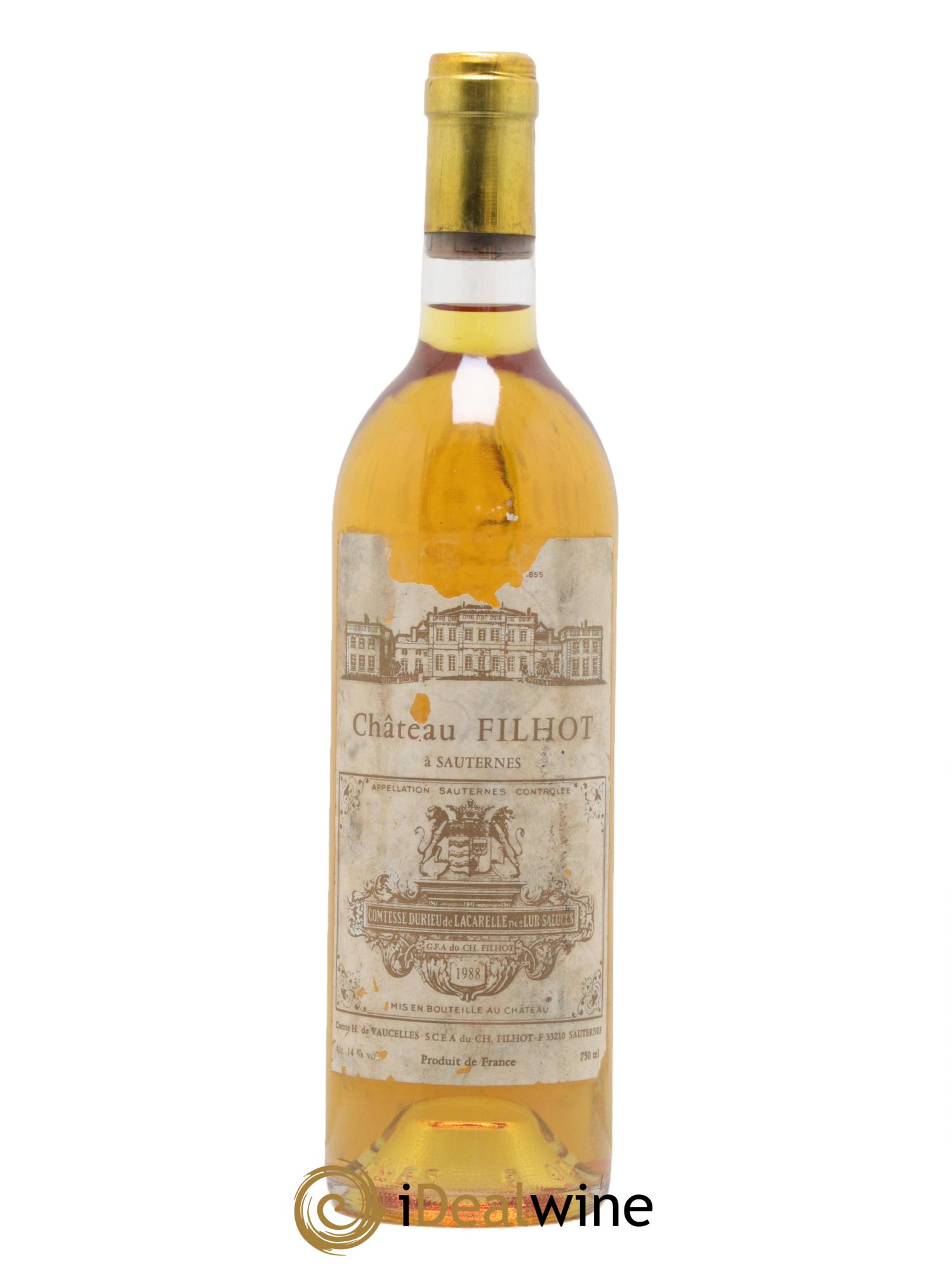 Château Filhot 2ème Grand Cru Classé 1988 - Lotto di 1 bottiglia - 0