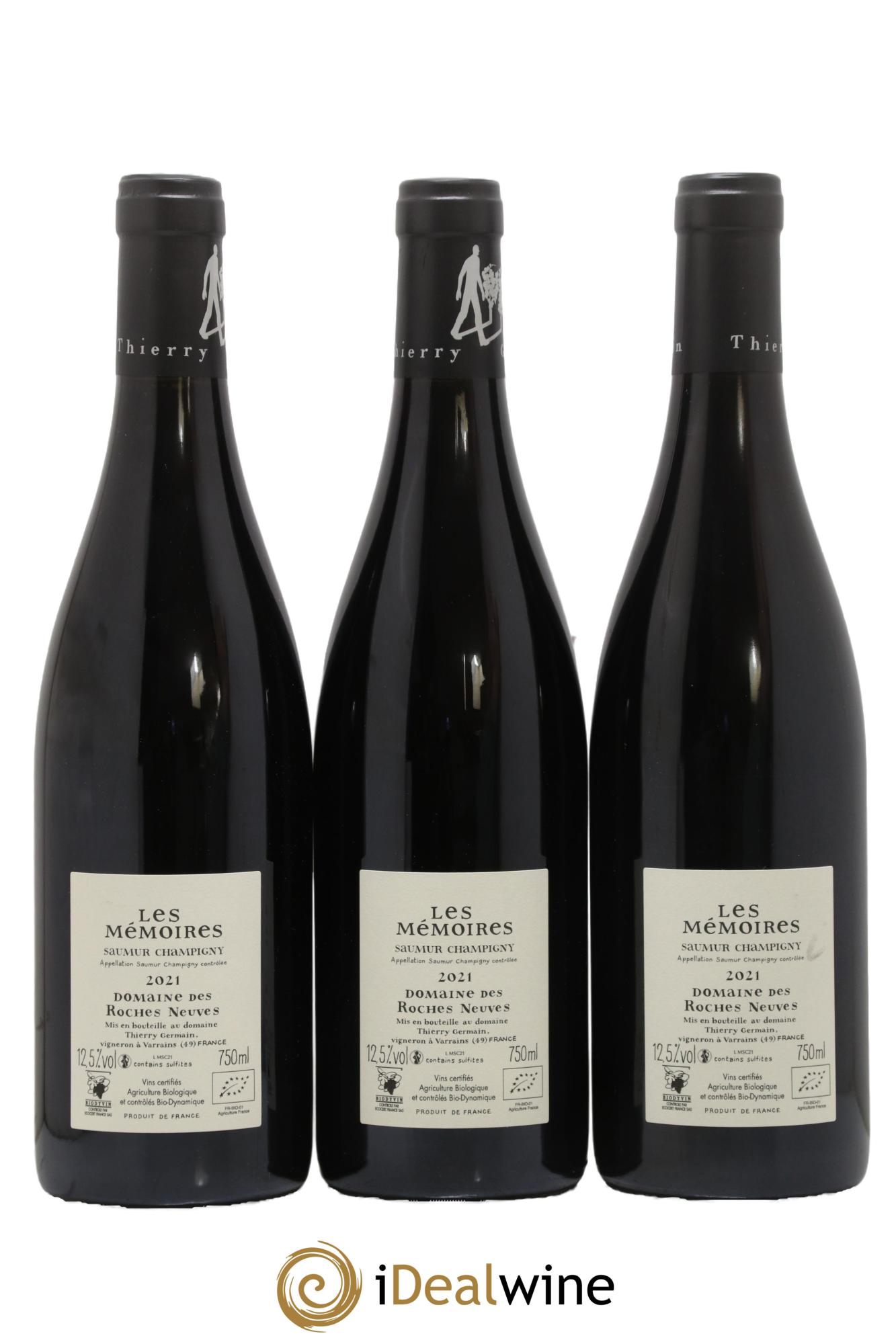 Saumur-Champigny Les Mémoires Domaine des Roches Neuves - Thierry Germain 2021 - Lot de 3 bouteilles - 1