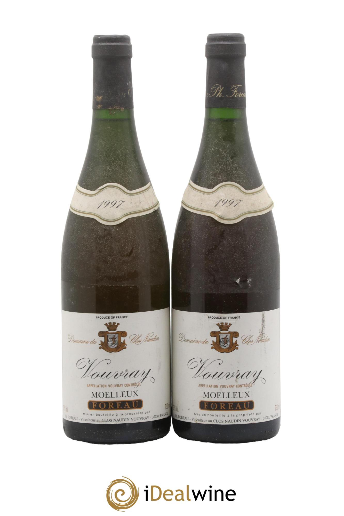 Vouvray Moelleux Clos Naudin - Philippe Foreau 1997 - Lot of 2 bottles - 0