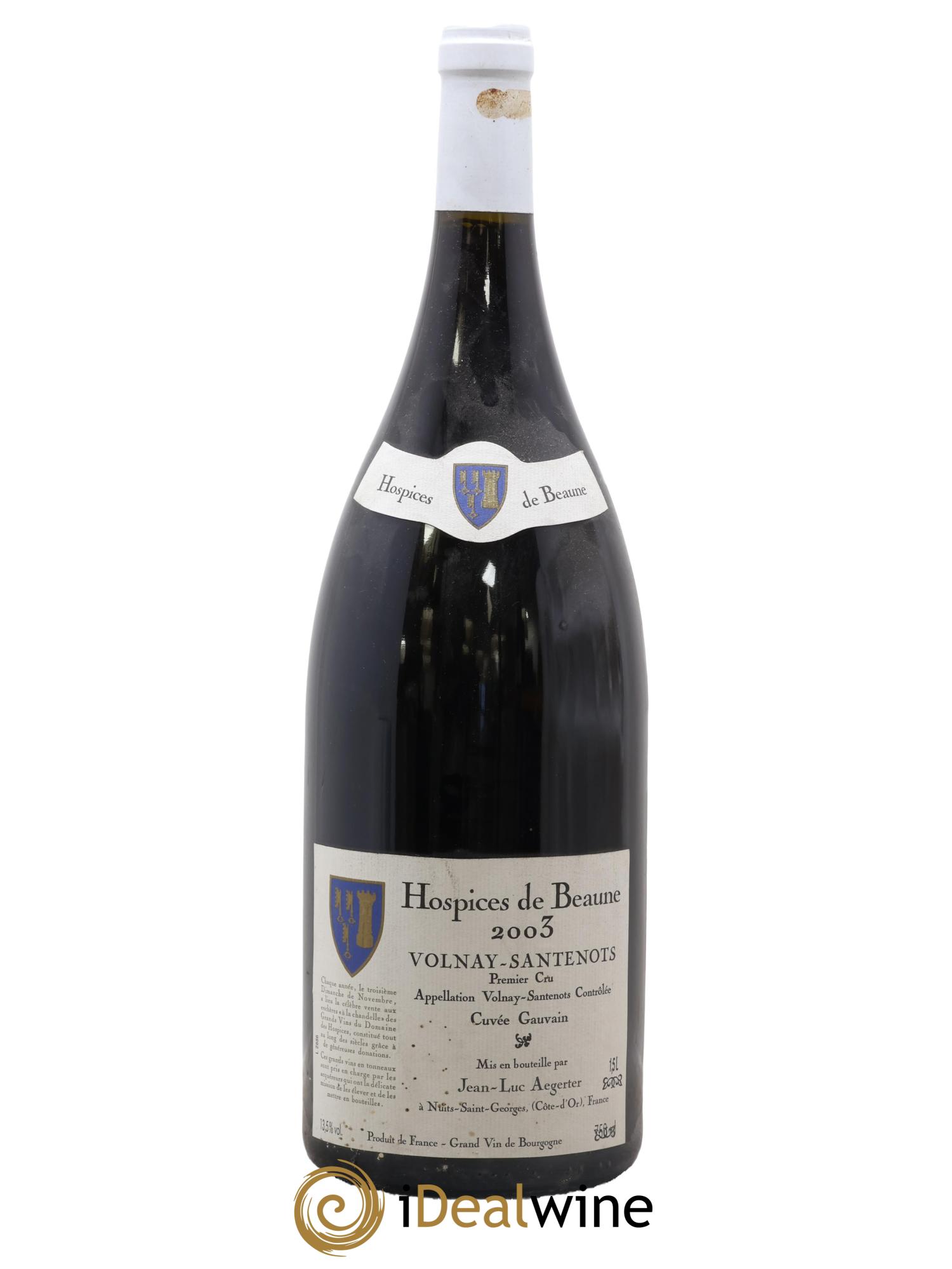 Volnay 1er Cru Santenots Cuvee Gauvain Hospices De Beaune Jean Luc Aegerter 2003 - Posten von 1 Magnum - 0