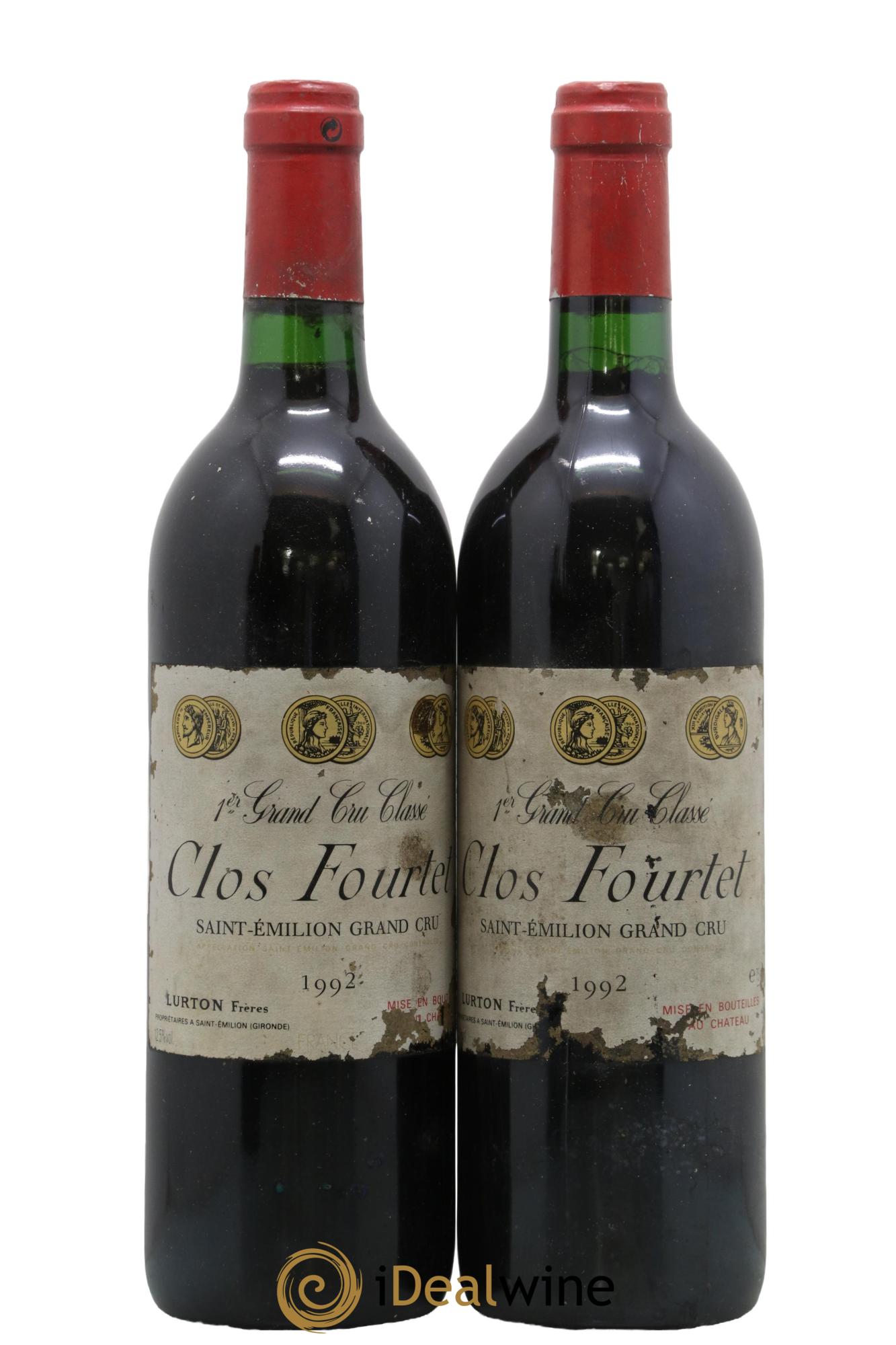 Clos Fourtet 1er Grand Cru Classé B 1992 - Lot of 2 bottles - 0