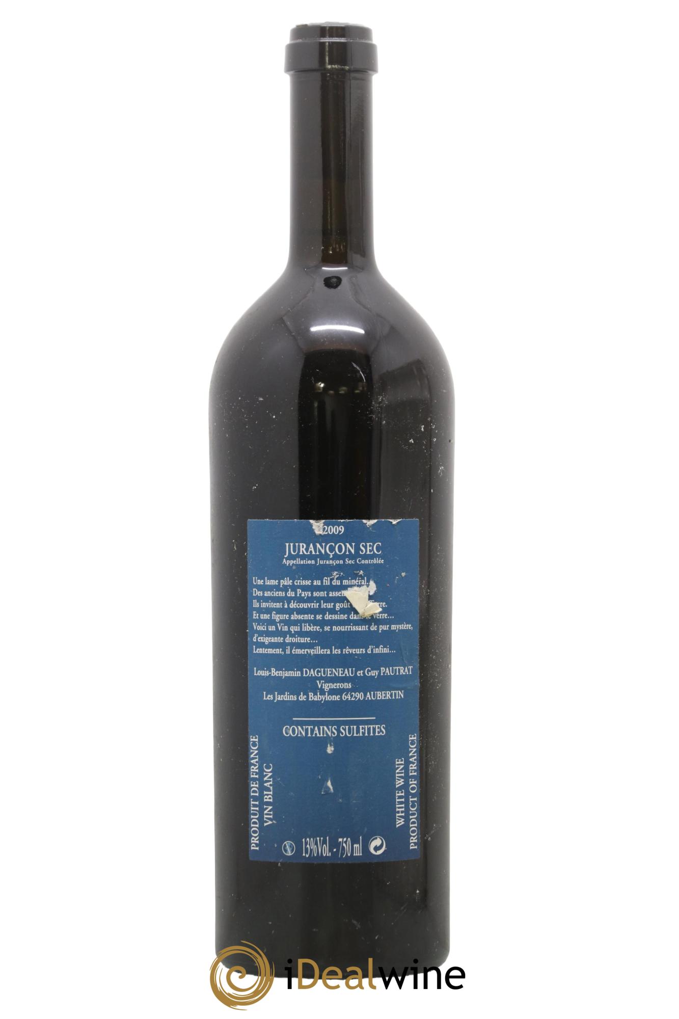 Vin de France(anciennement Jurançon) Les Jardins de Babylone Sec Didier Dagueneau 2009 - Lot of 1 bottle - 1
