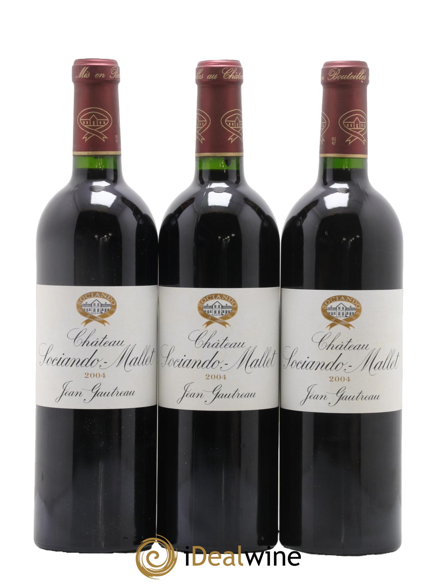 Château Sociando Mallet 2004 - Lot de 3 bouteilles - 0