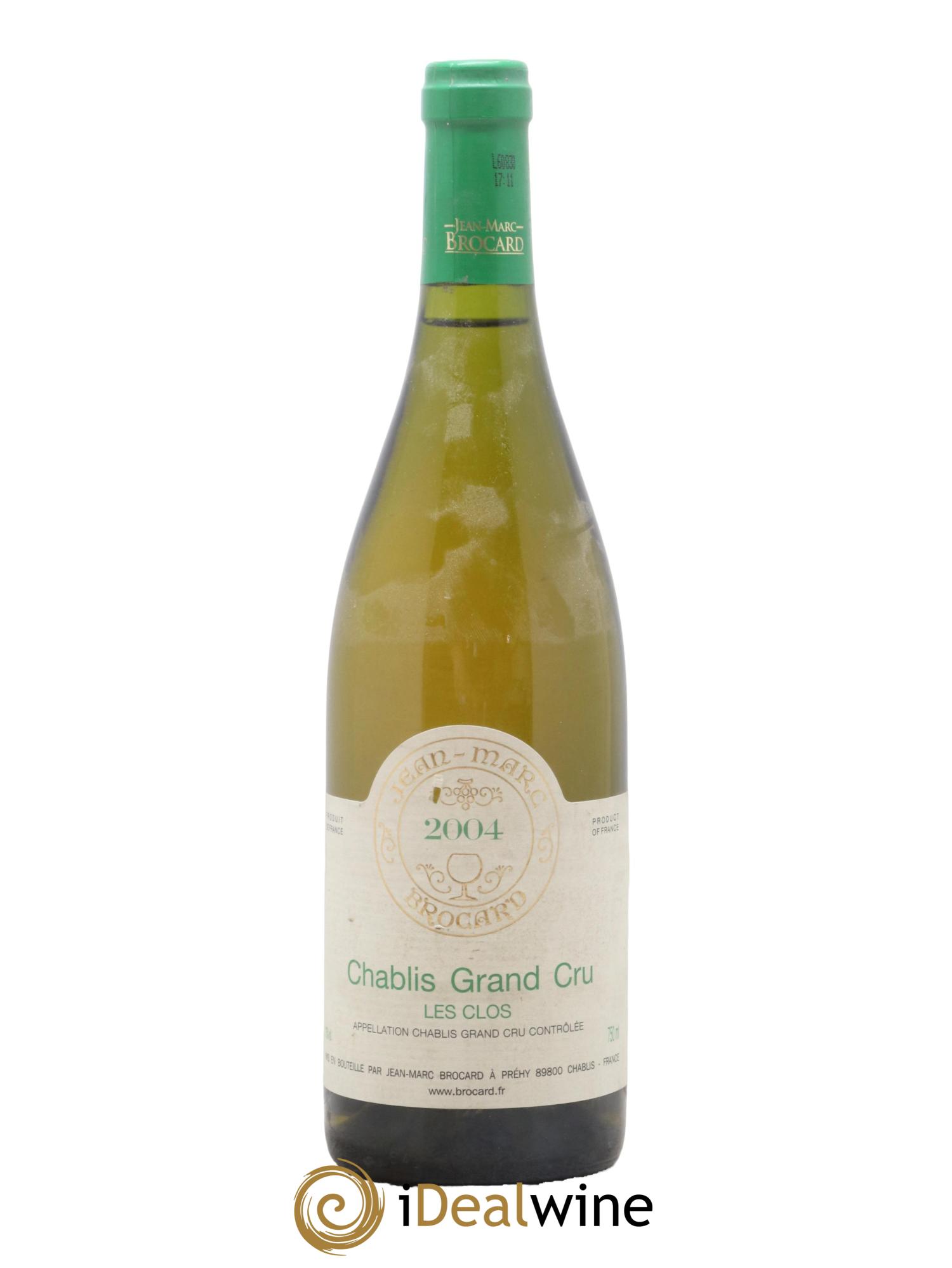 Chablis Grand Cru Les Clos Jean-Marc Brocard (Domaine) 2004 - Lot de 1 bouteille - 0