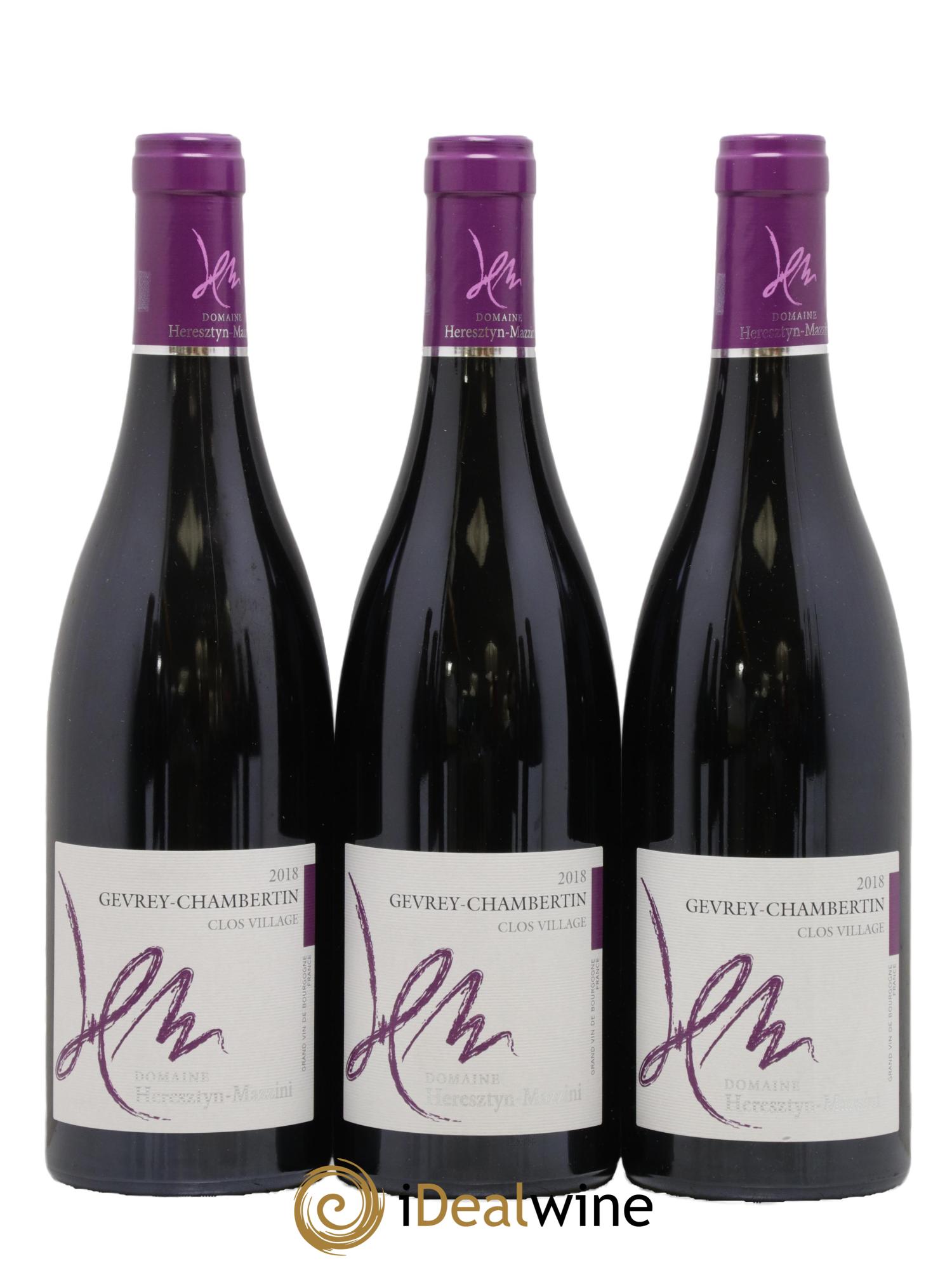 Gevrey-Chambertin Clos Village Heresztyn-Mazzini 2018 - Lot de 3 bouteilles - 0
