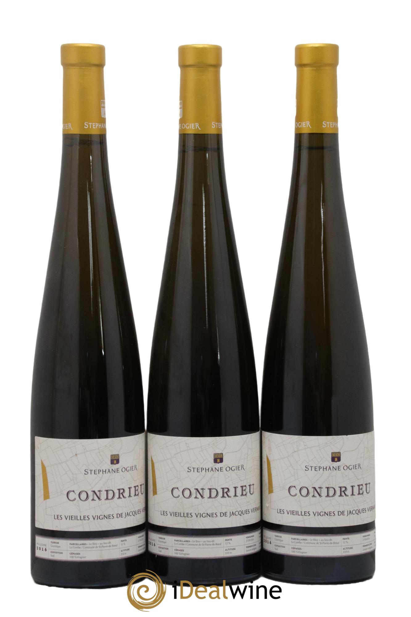 Condrieu Les Vieilles Vignes de Jacques Vernay Stéphane Ogier 2016 - Lot de 3 bouteilles - 0