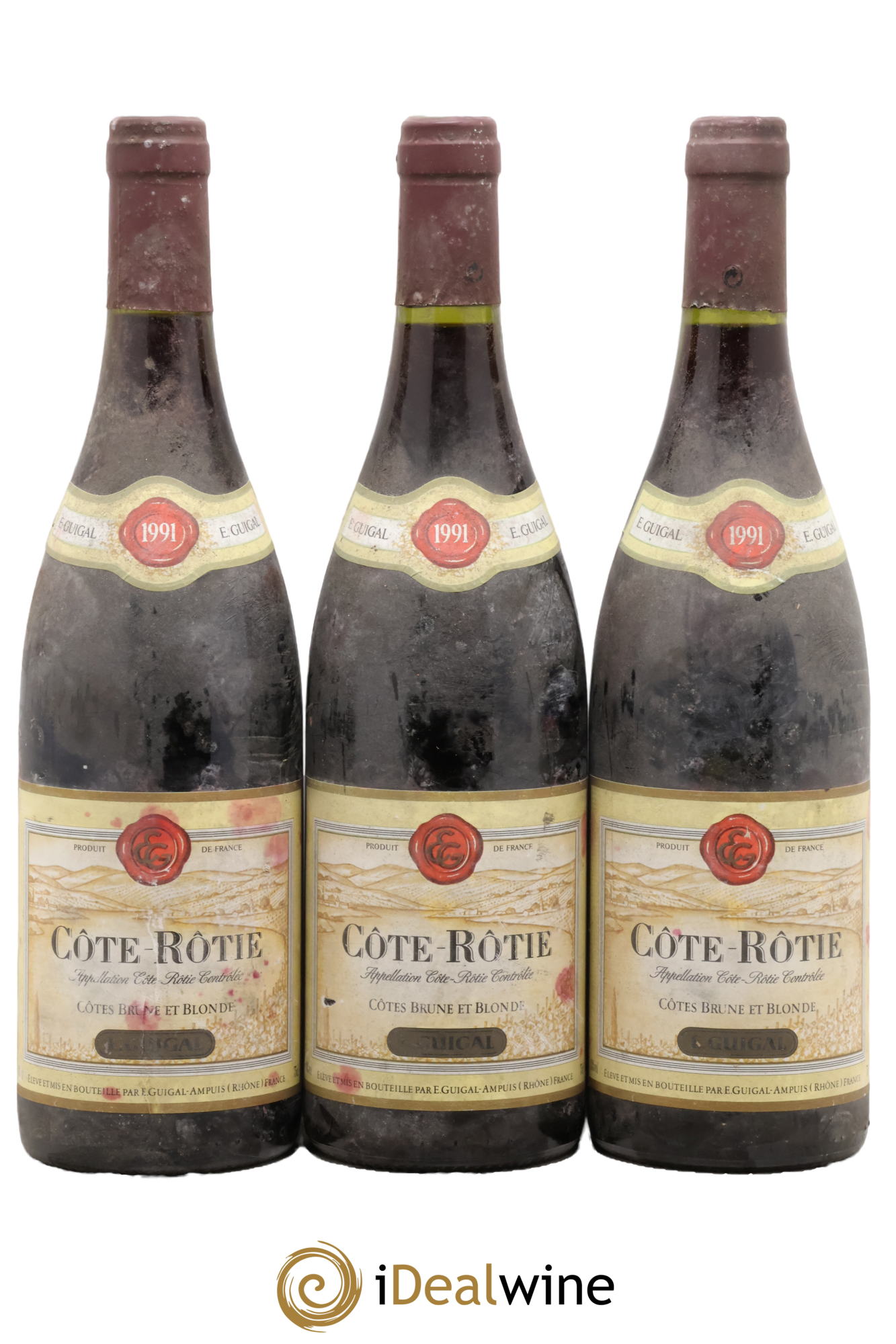 Côte-Rôtie Côtes Brune et Blonde Guigal 1991 - Lot de 3 bouteilles - 0