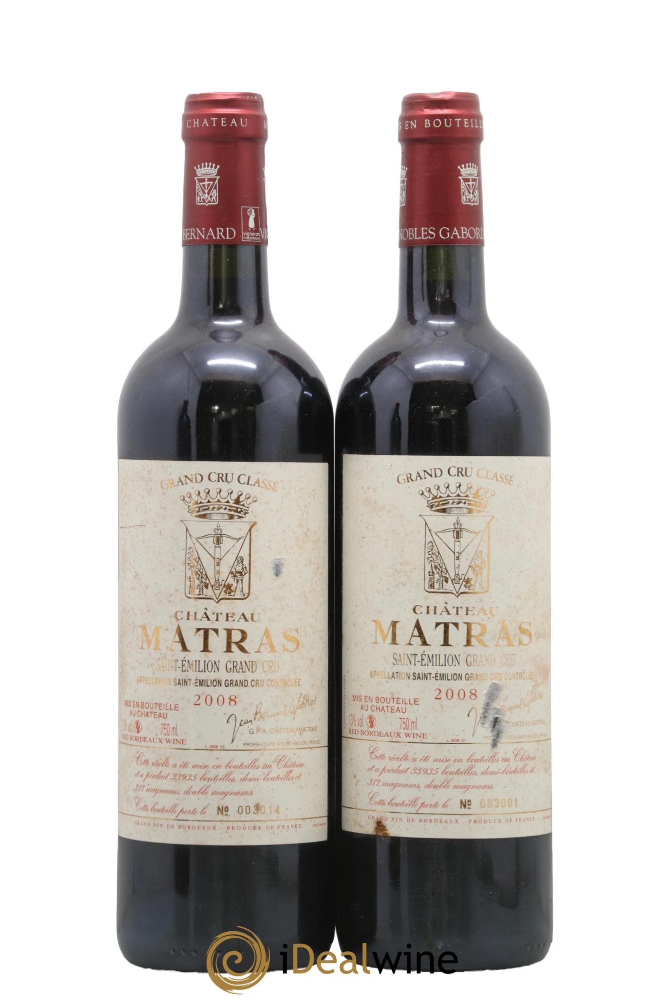 Château Matras  2008 - Lot of 2 bottles - 0