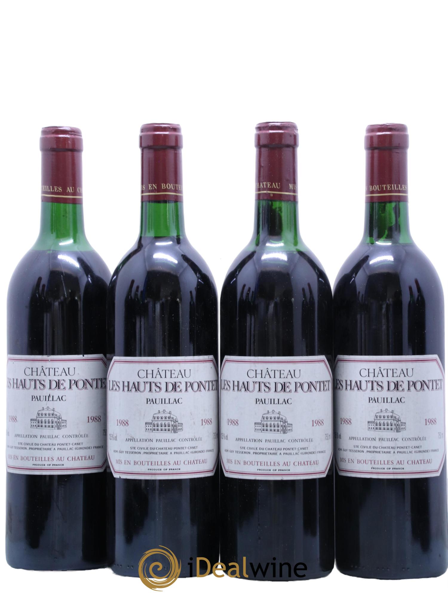 Les Hauts de Pontet-Canet Second Vin 1988 - Lot de 4 bouteilles - 0