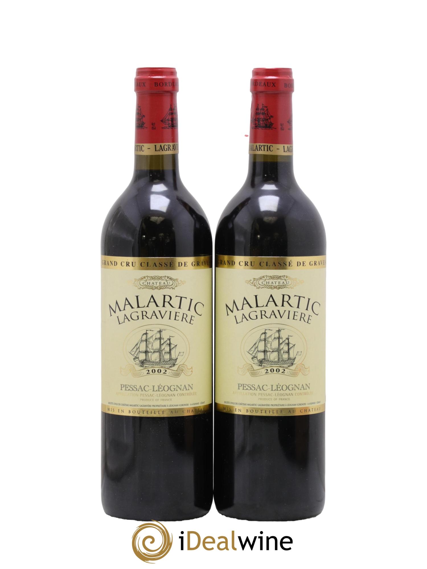 Château Malartic-Lagravière Cru Classé de Graves 2002 - Lot de 2 bouteilles - 0