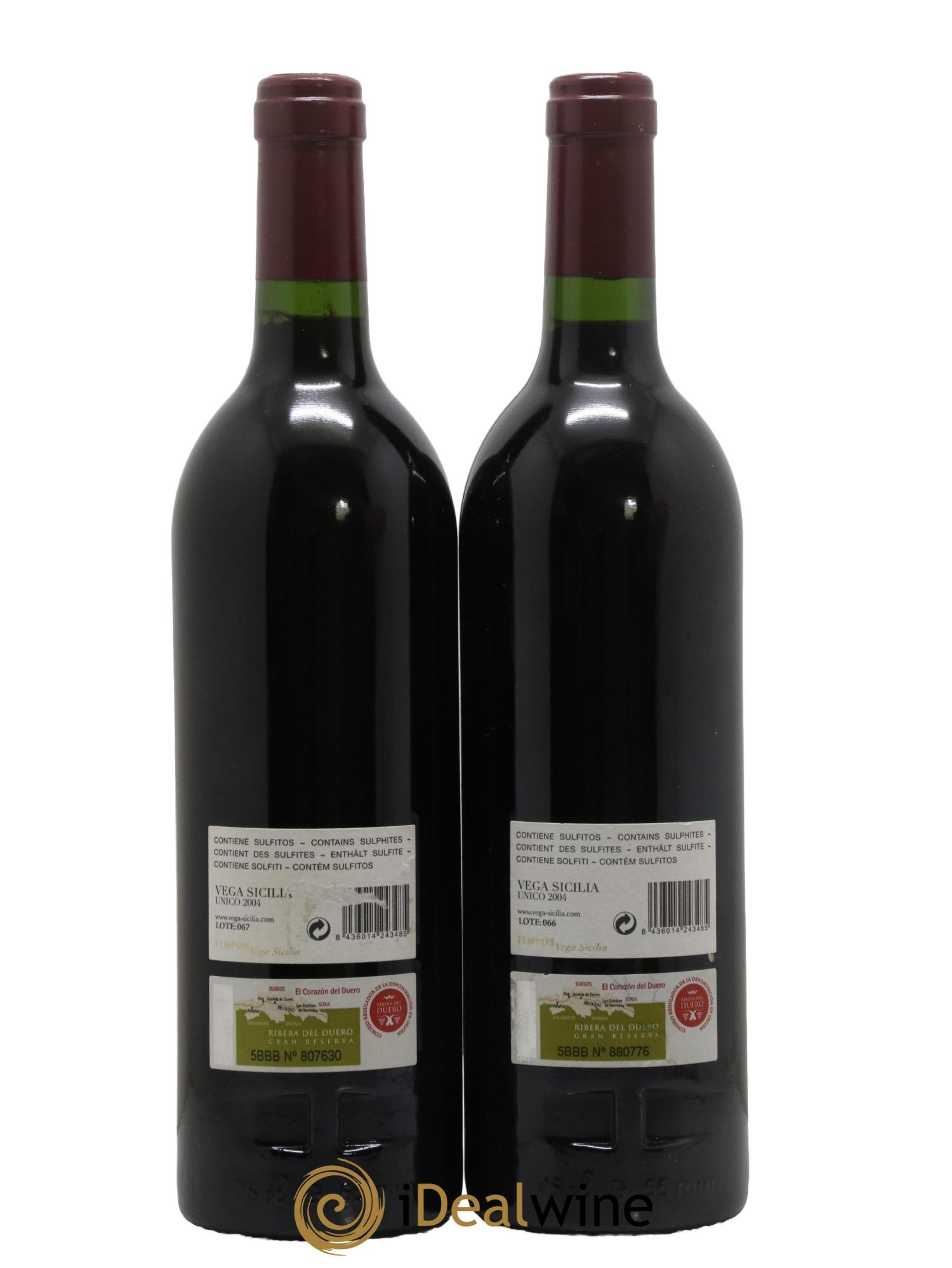 Ribera Del Duero DO Vega Sicilia Unico Famille Alvarez 2004 - Lotto di 2 bottiglie - 1