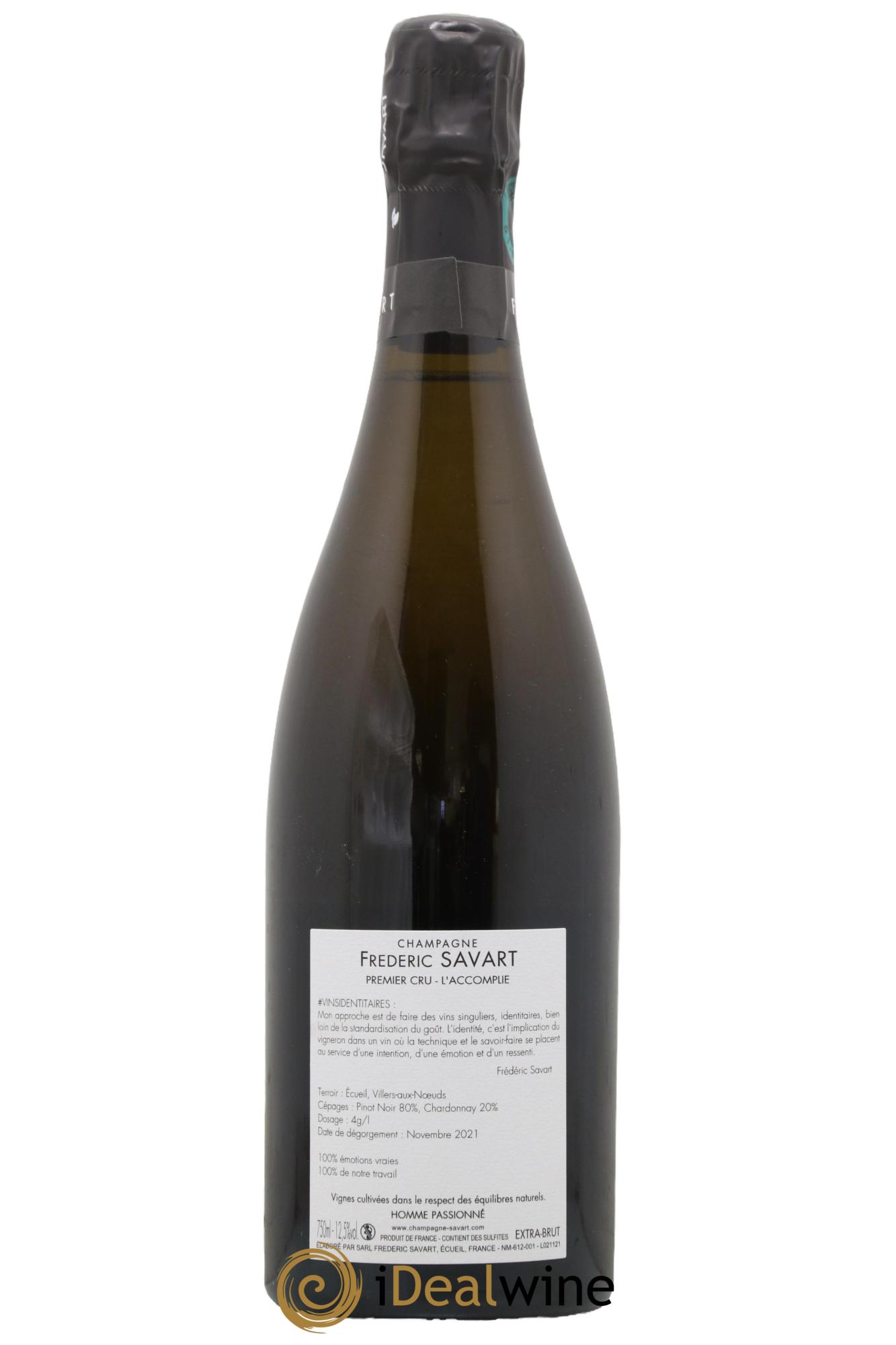 L'Accomplie 1er Cru Extra-Brut Vieilles Vignes Frédéric Savart - Lot de 1 bouteille - 1