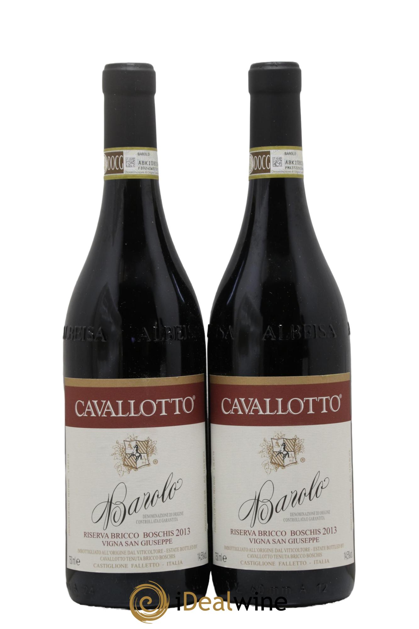 Barolo DOCG Riserva Bricco Boschis Vigna San Giuseppe Cavallotto 2013 - Lot de 2 bouteilles - 0