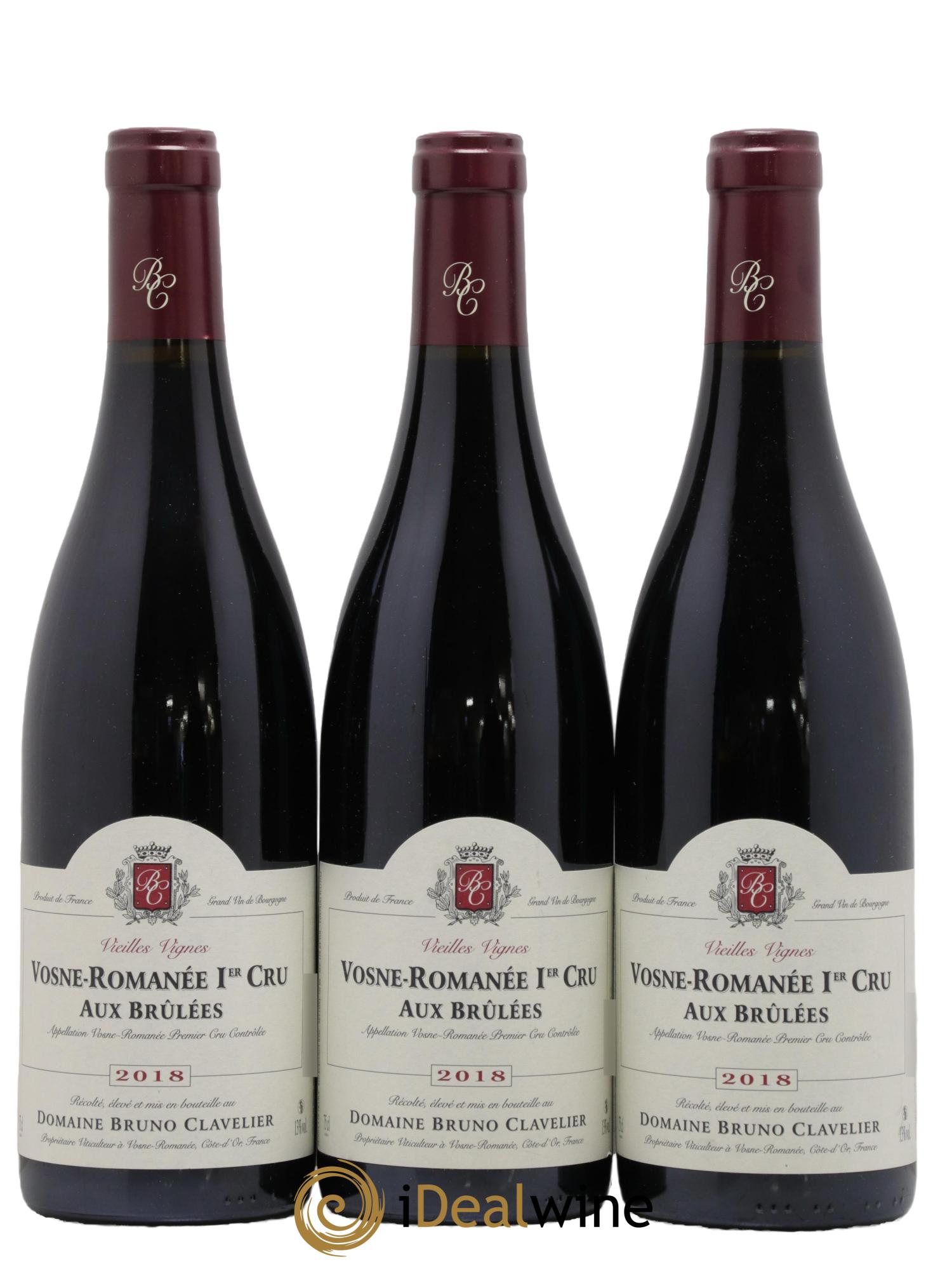 Vosne-Romanée 1er Cru Aux Brulées Vieilles Vignes Bruno Clavelier 2018 - Lot de 3 bouteilles - 0