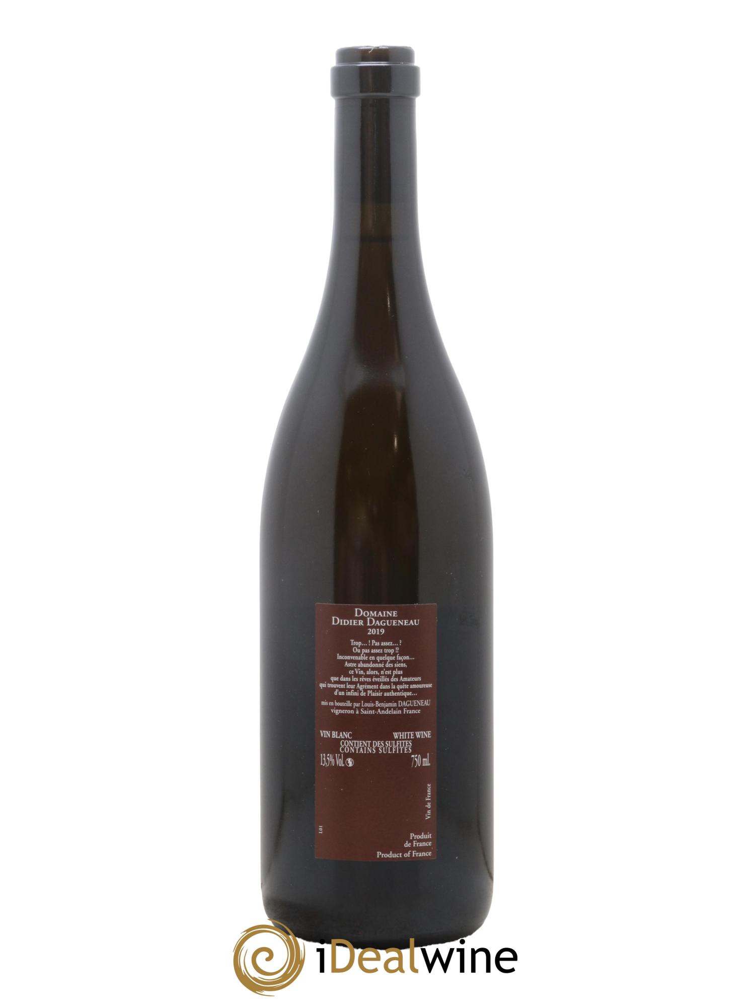 Vin de France (anciennement Pouilly-Fumé) Pur Sang Dagueneau (Domaine Didier - Louis-Benjamin)  2019 - Posten von 1 Flasche - 1
