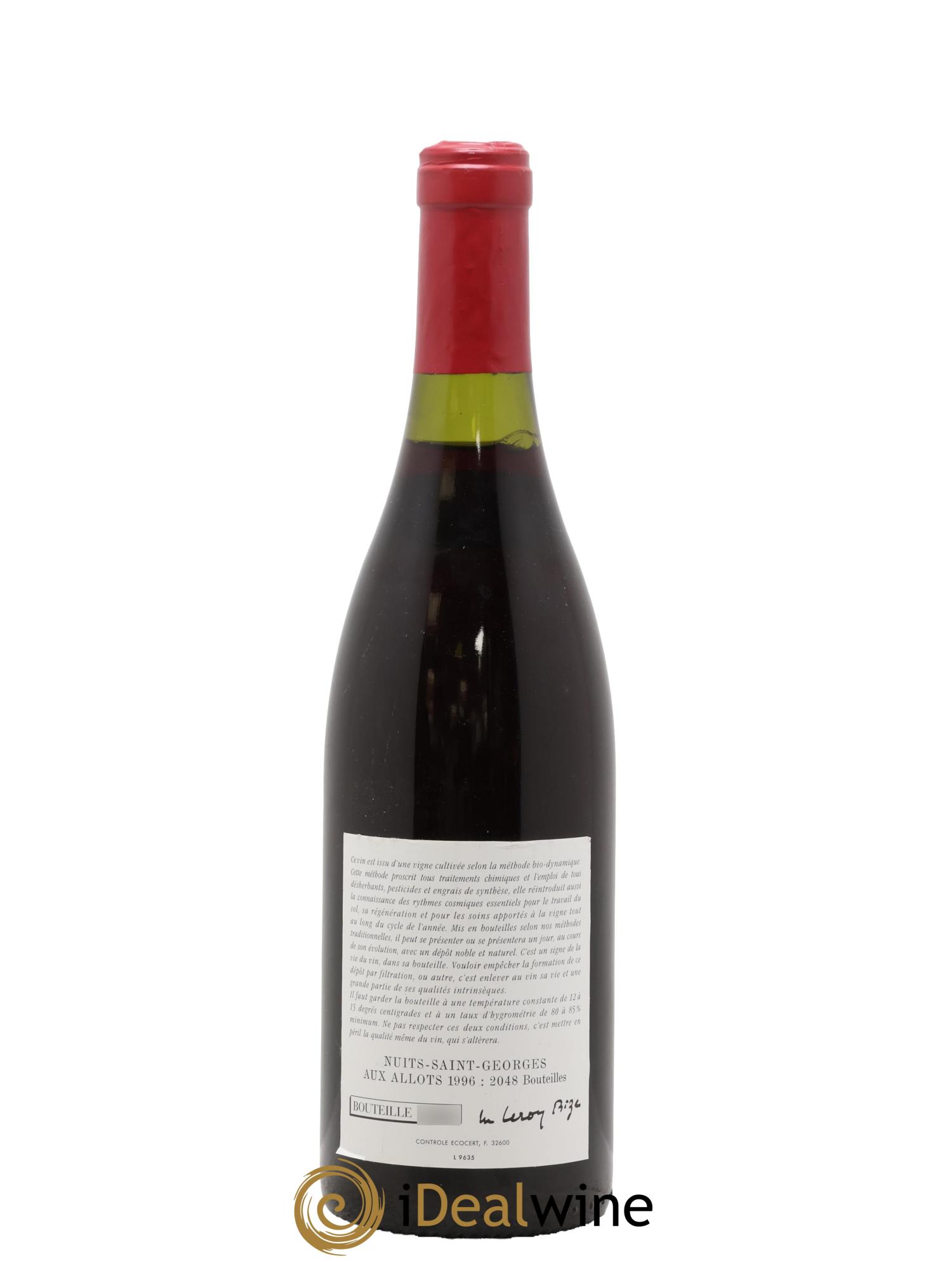 Nuits-Saint-Georges Aux Allots Leroy (Domaine) 1996 - Lotto di 1 bottiglia - 1