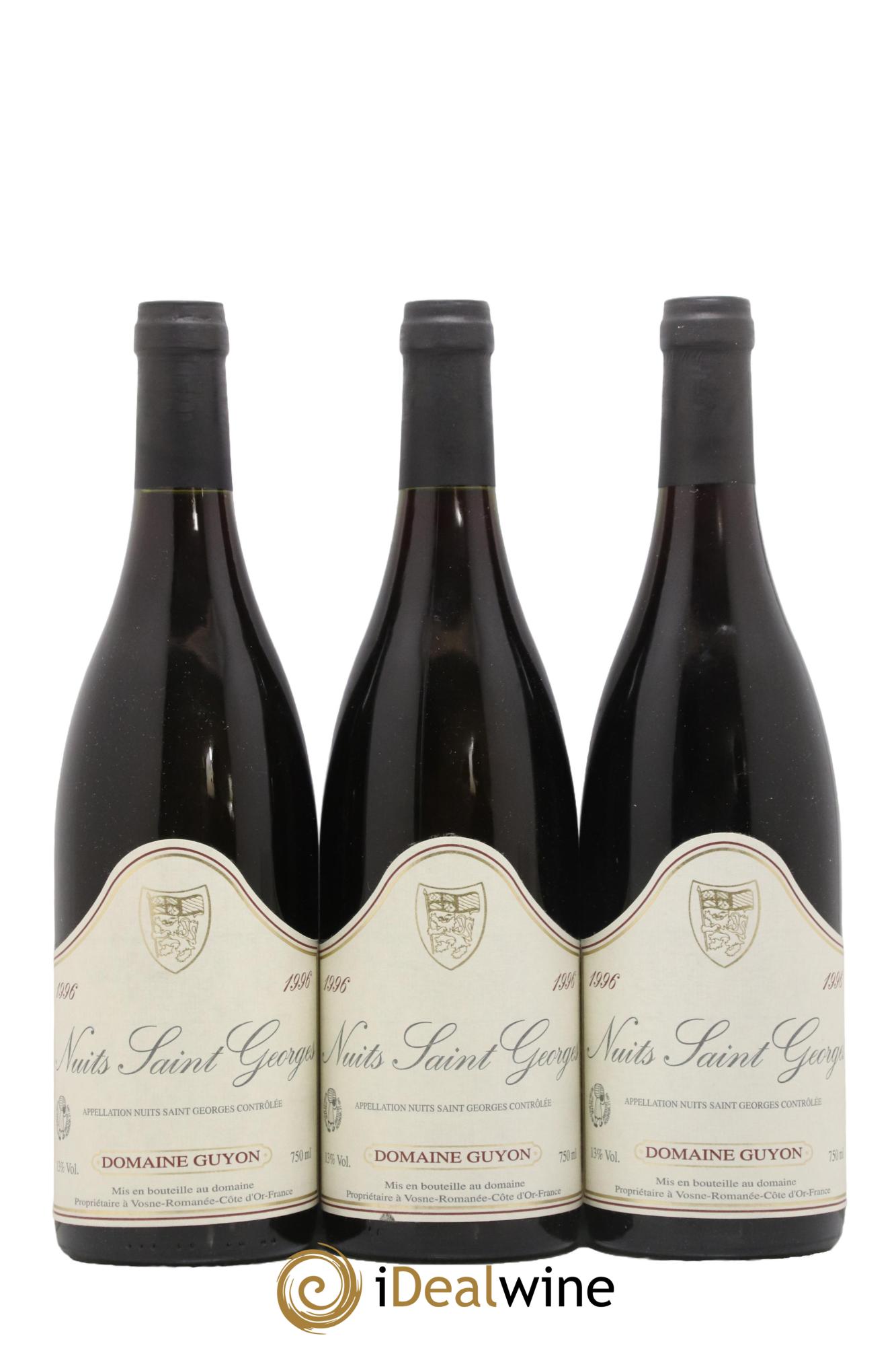 Nuits-Saint-Georges Domaine Guyon 1996 - Lot de 3 bouteilles - 0